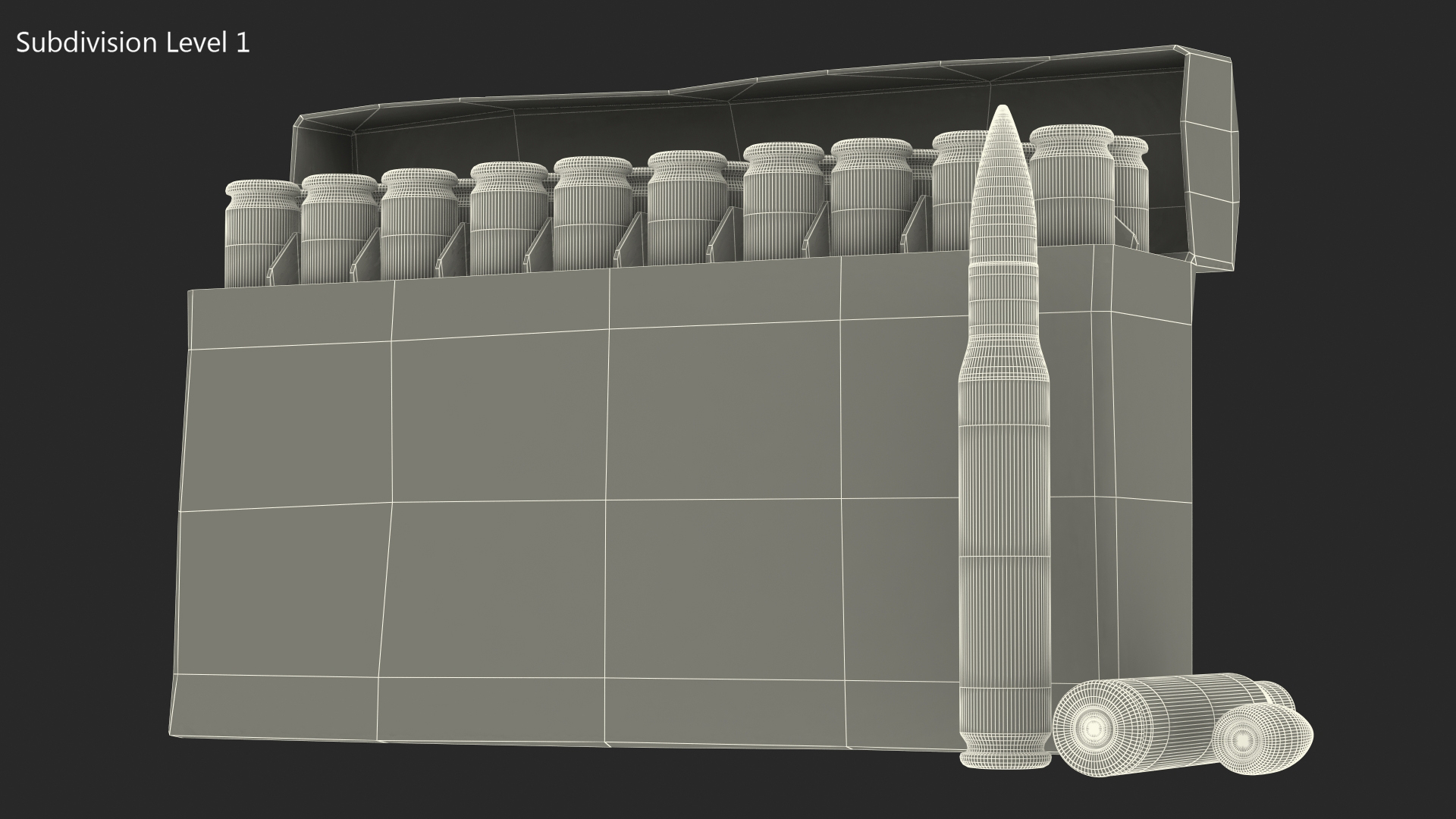 3D Box of 7_62x51mm NATO Rounds model