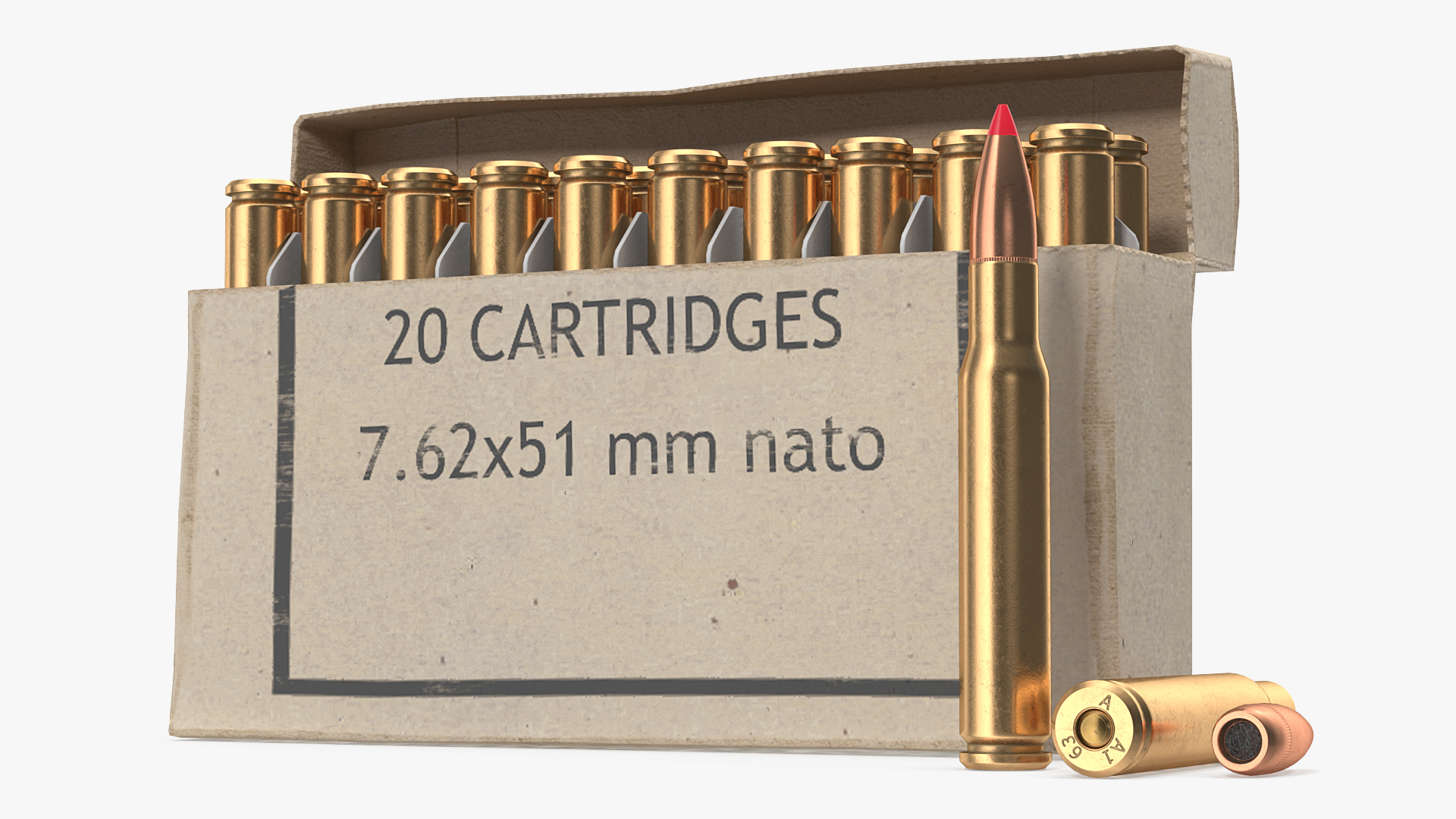 3D Box of 7_62x51mm NATO Rounds model