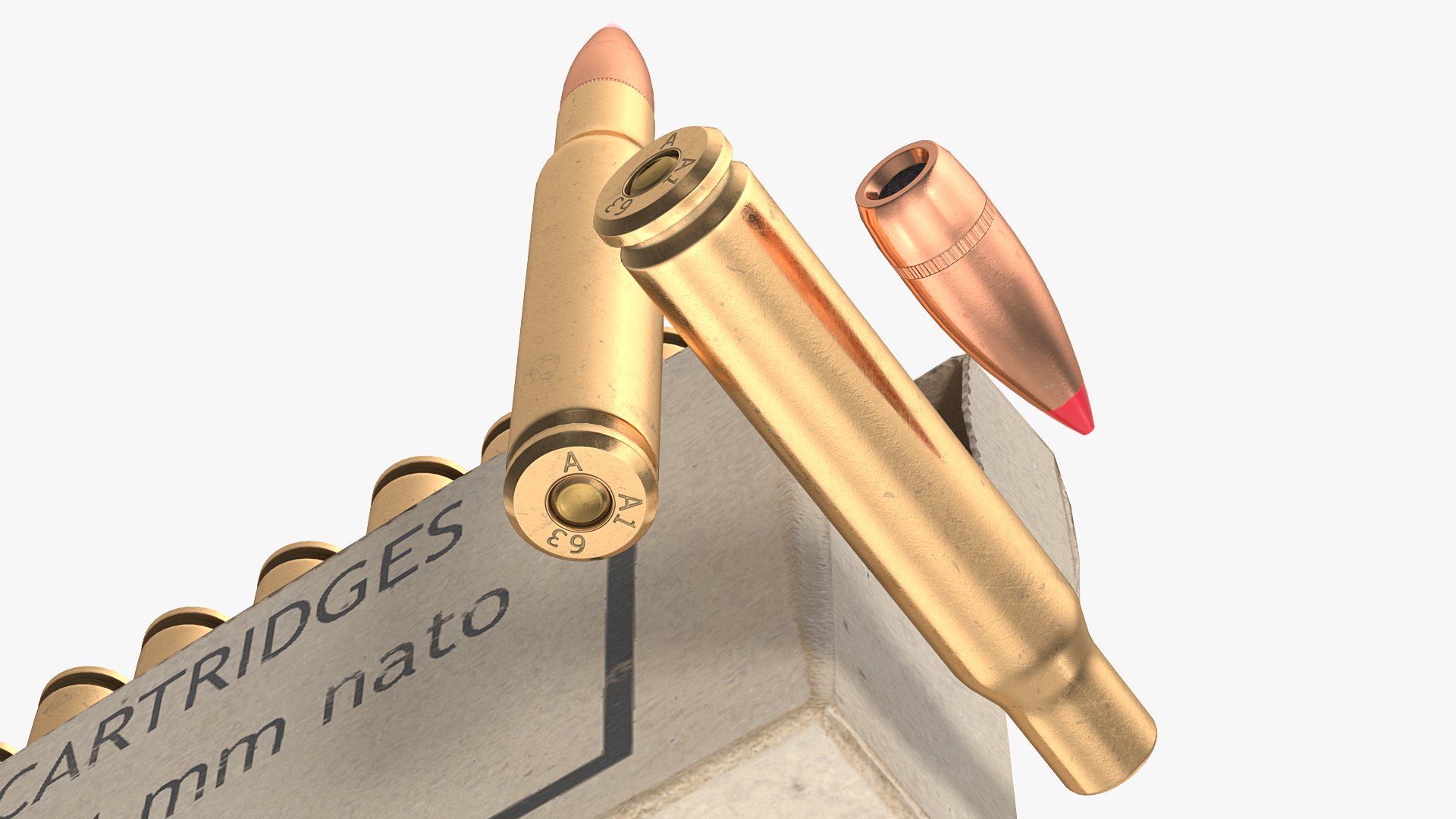 3D Box of 7_62x51mm NATO Rounds model
