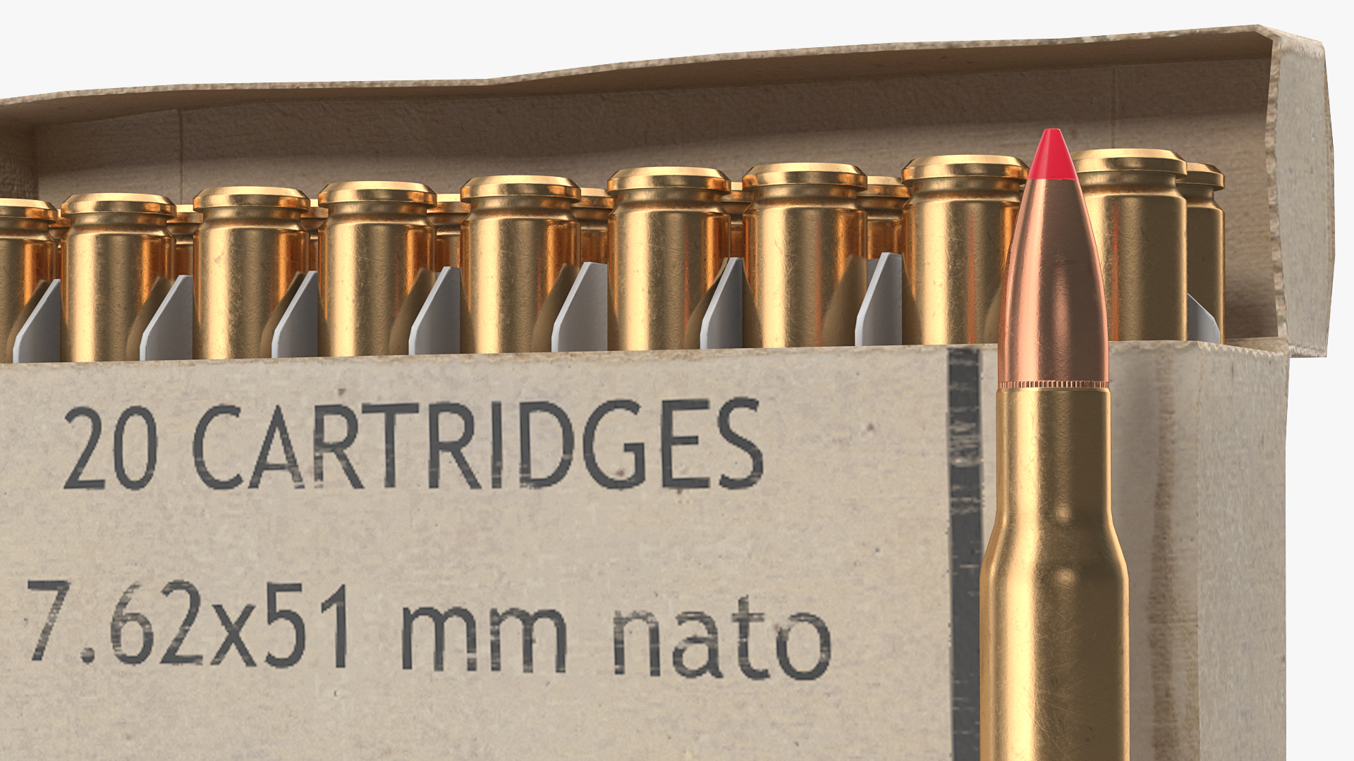 3D Box of 7_62x51mm NATO Rounds model