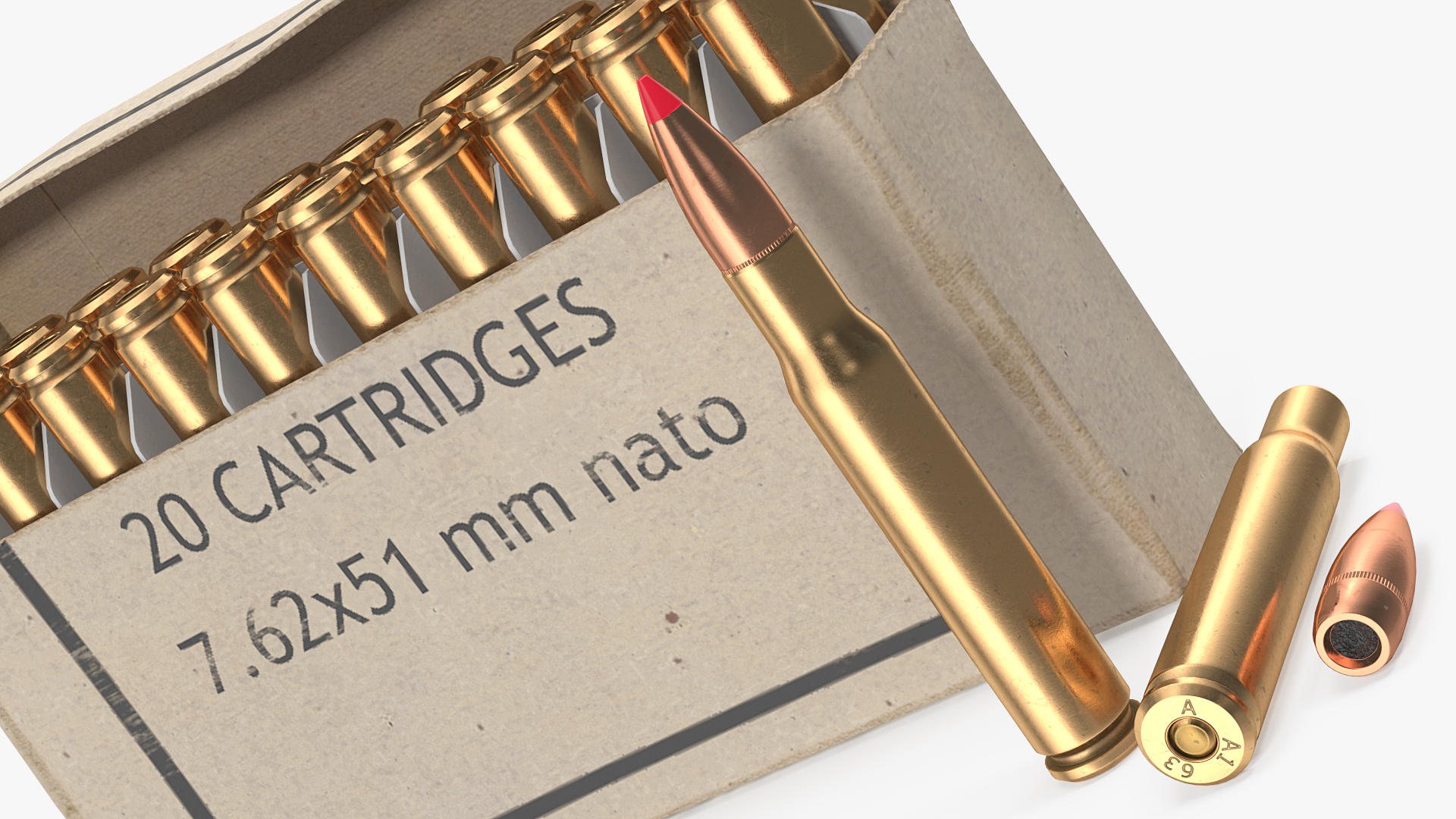 3D Box of 7_62x51mm NATO Rounds model