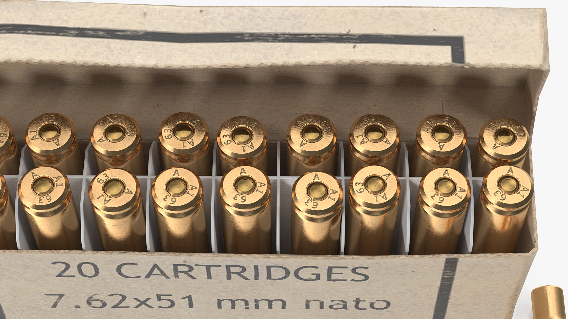 3D Box of 7_62x51mm NATO Rounds model