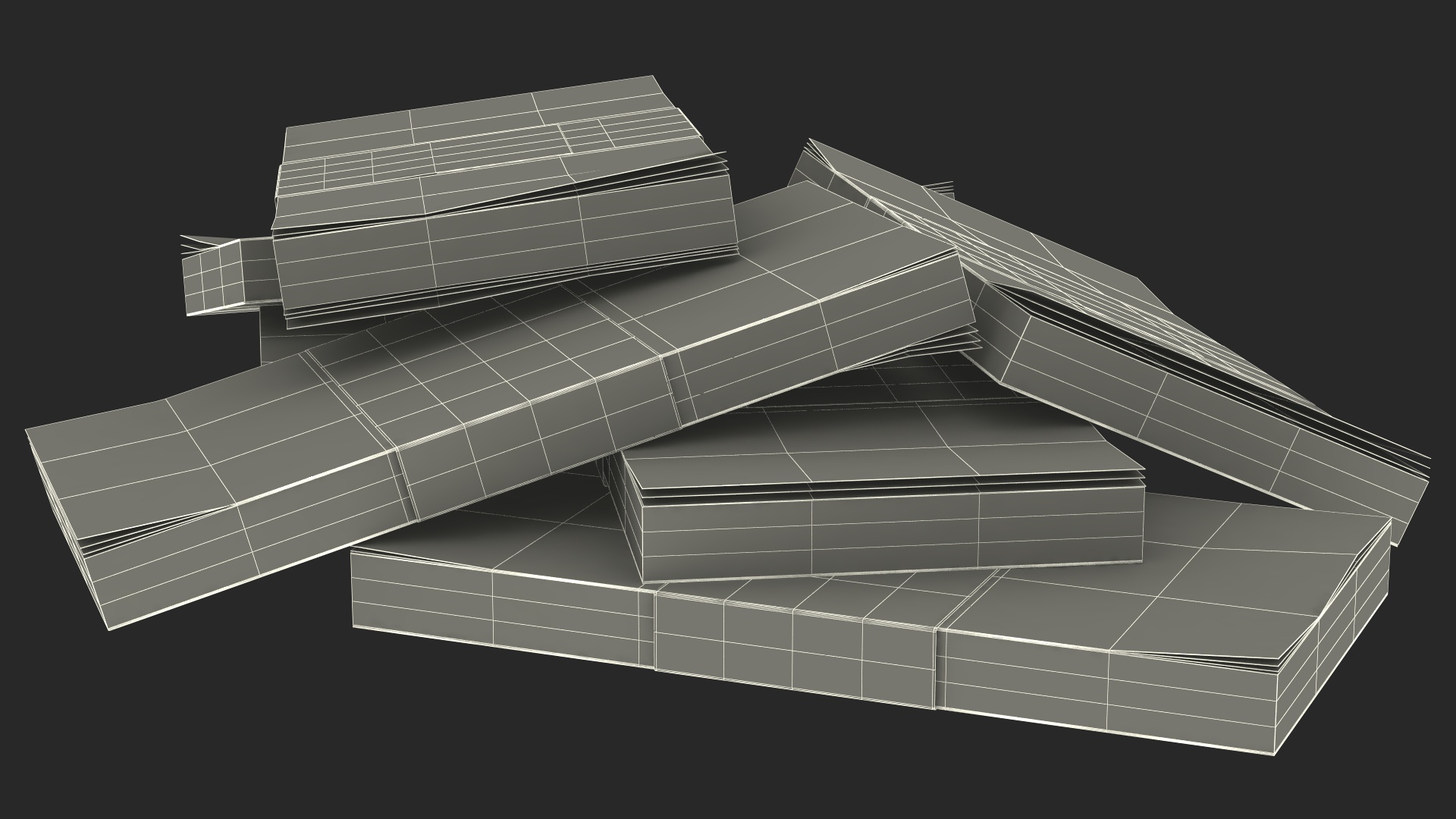 Cash Pile 50 Pounds 3D model