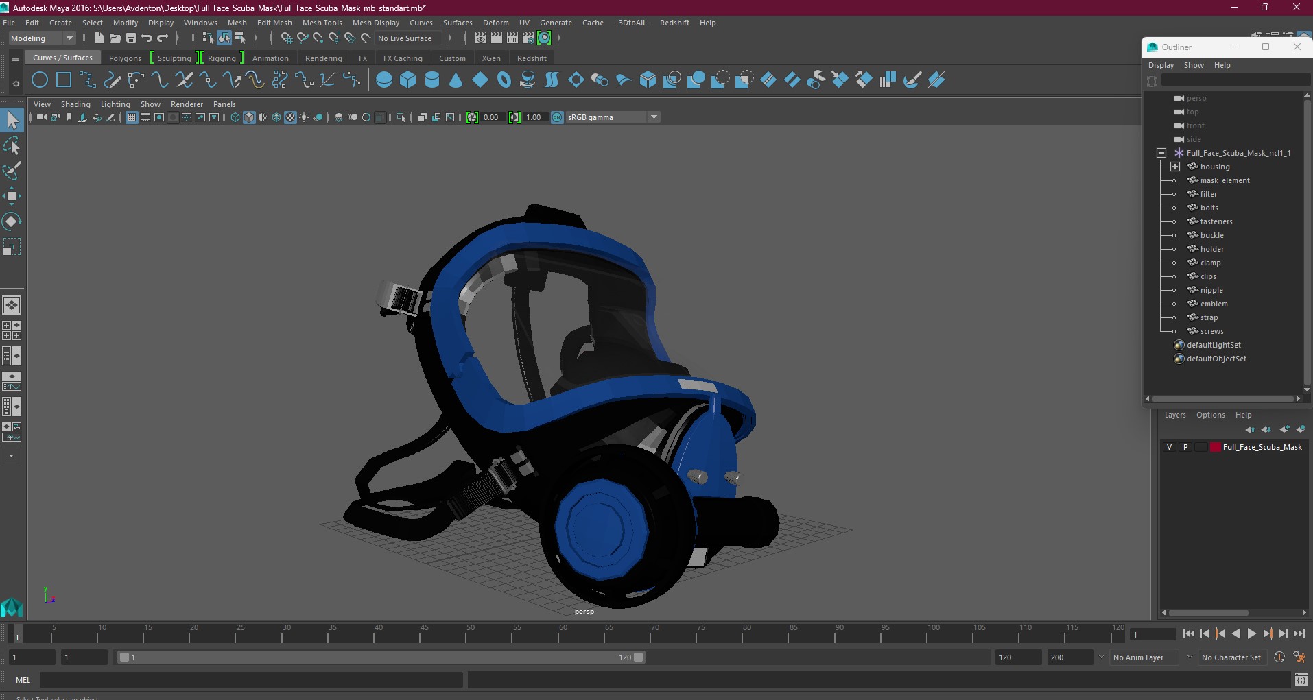 3D model Full Face Scuba Mask