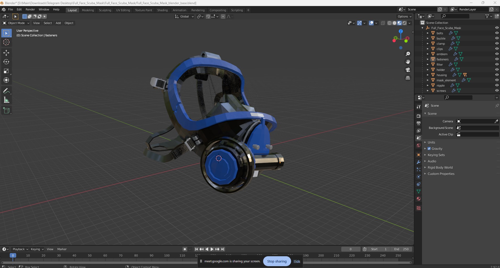 3D model Full Face Scuba Mask