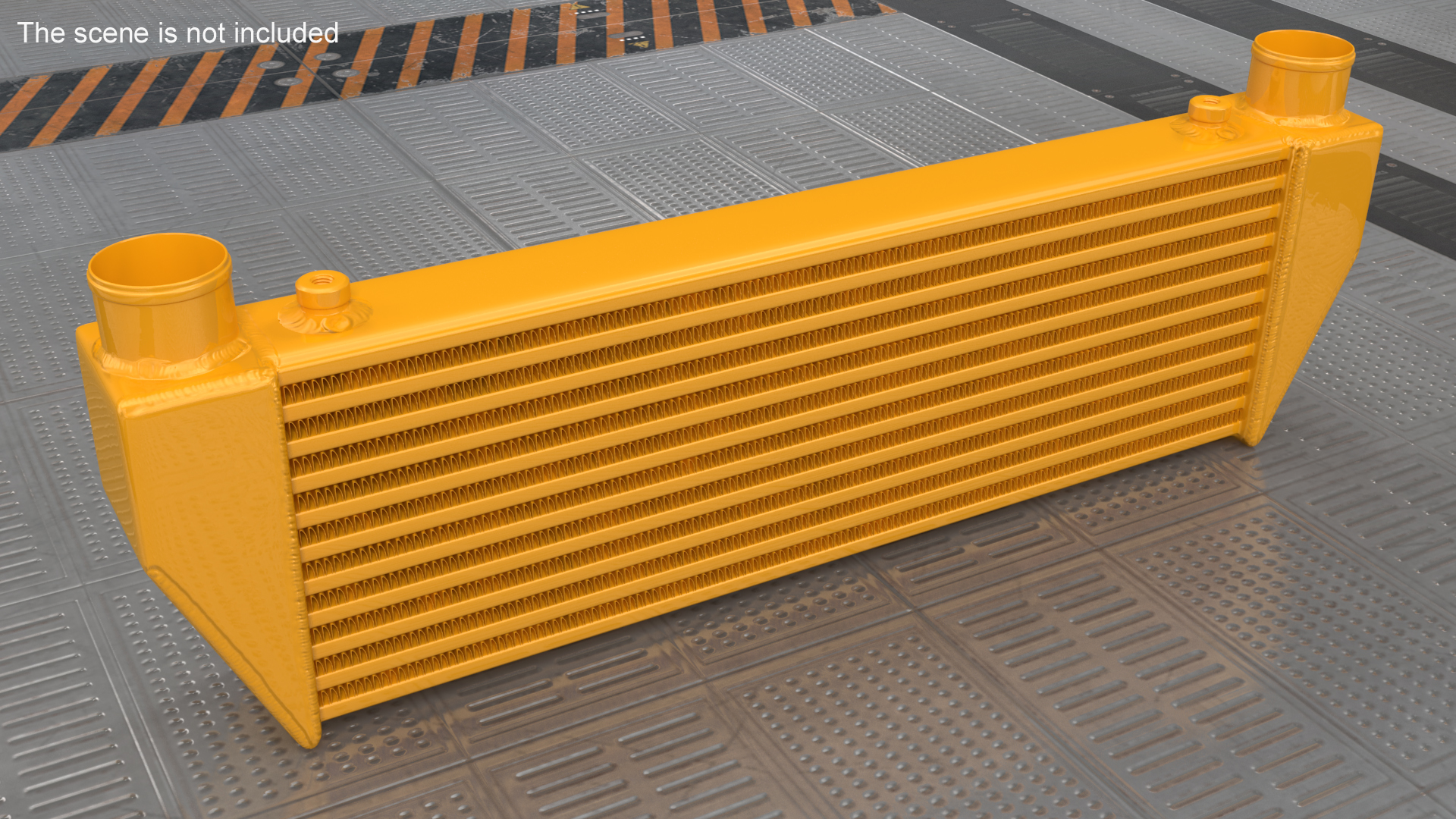 Mishimoto Gold Car Intercooler Up Side Pipes 3D model