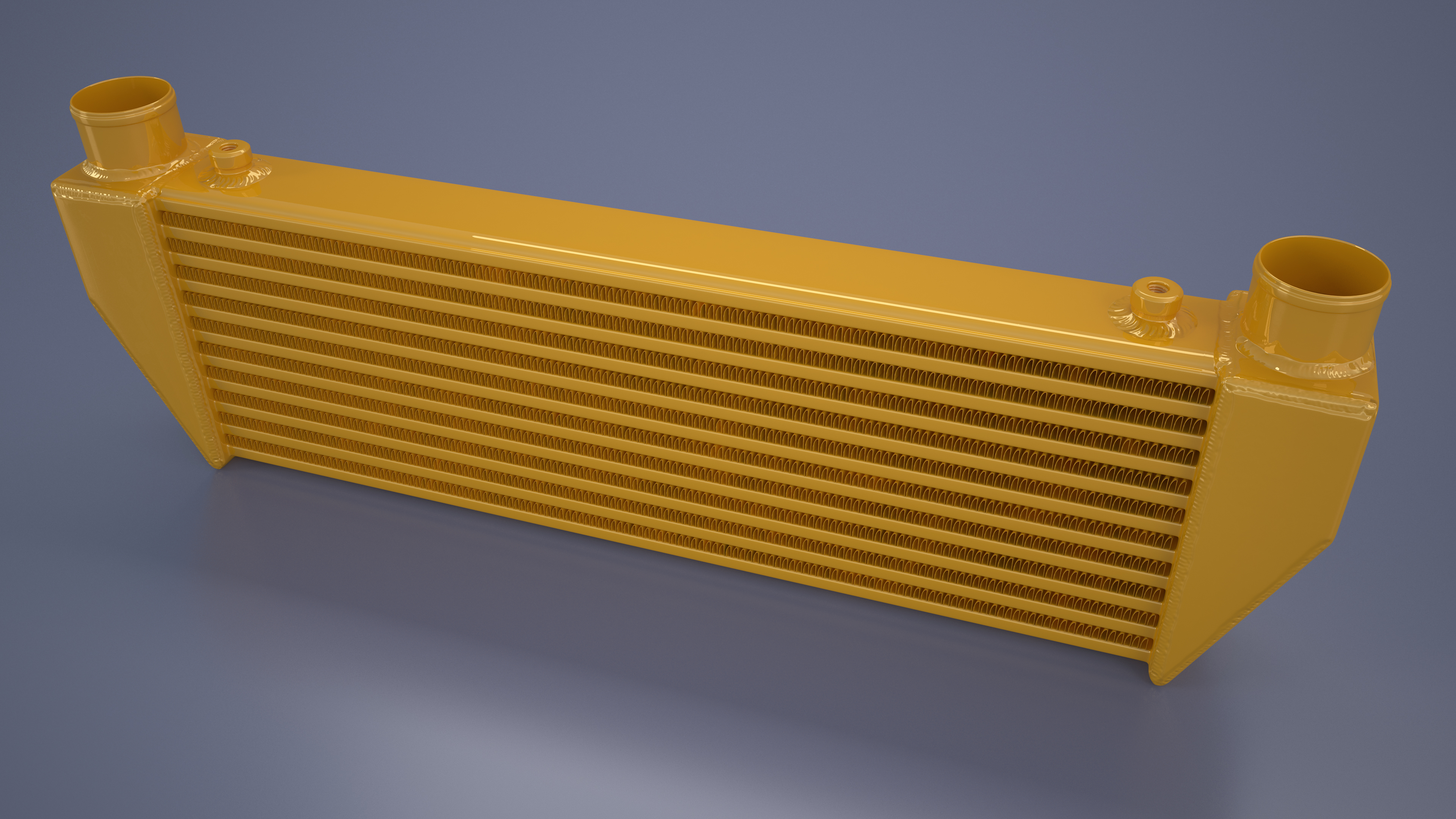 Mishimoto Gold Car Intercooler Up Side Pipes 3D model