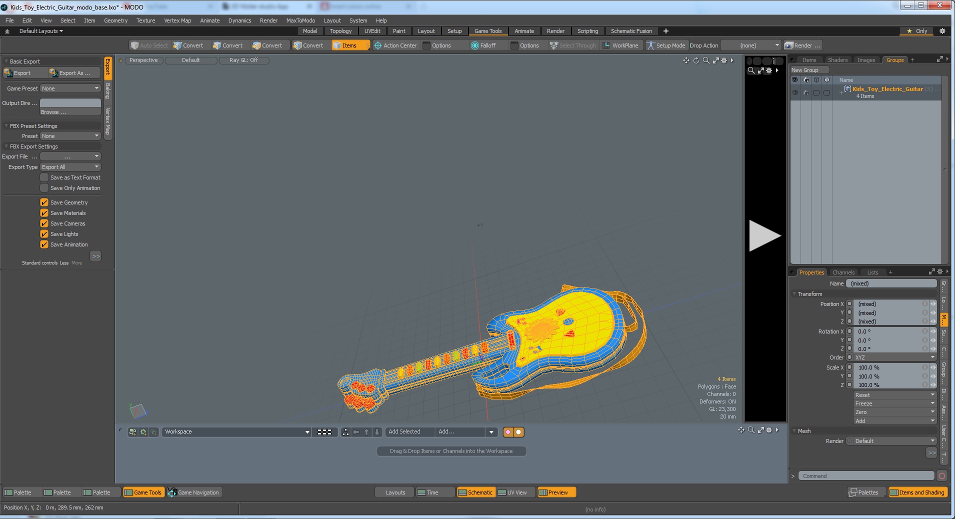 Kids Toy Electric Guitar 3D model