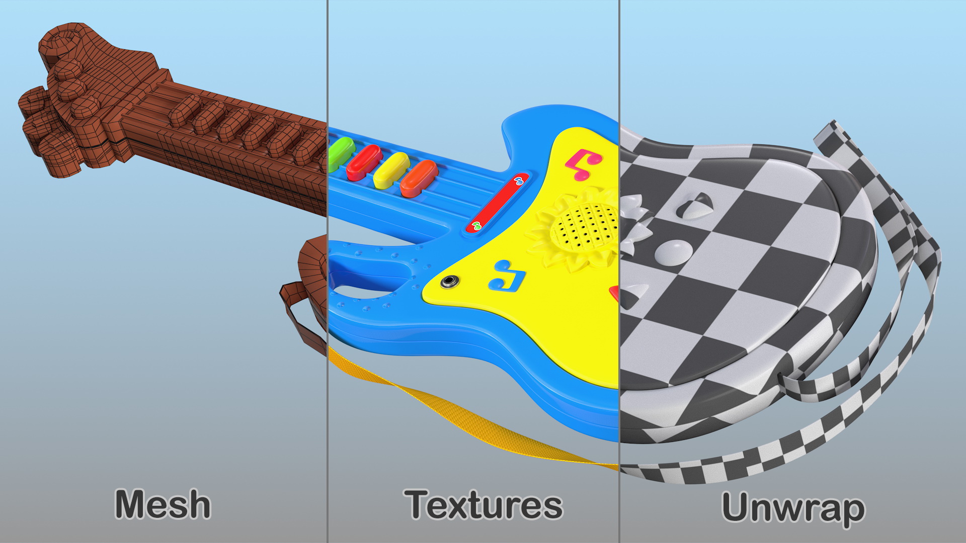 Kids Toy Electric Guitar 3D model