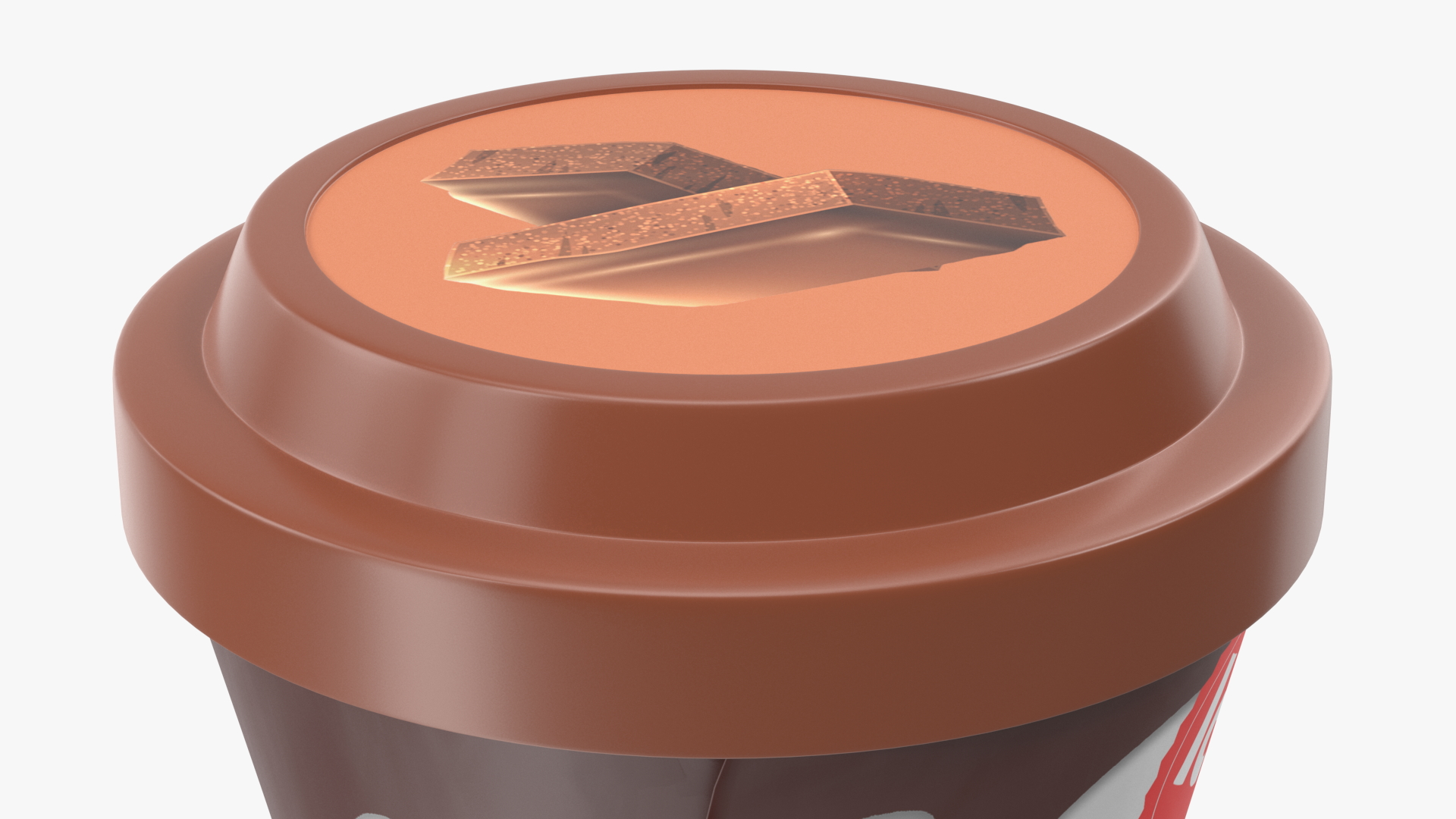 3D model Cone Ice Cream with Cap Mockup Chocolate