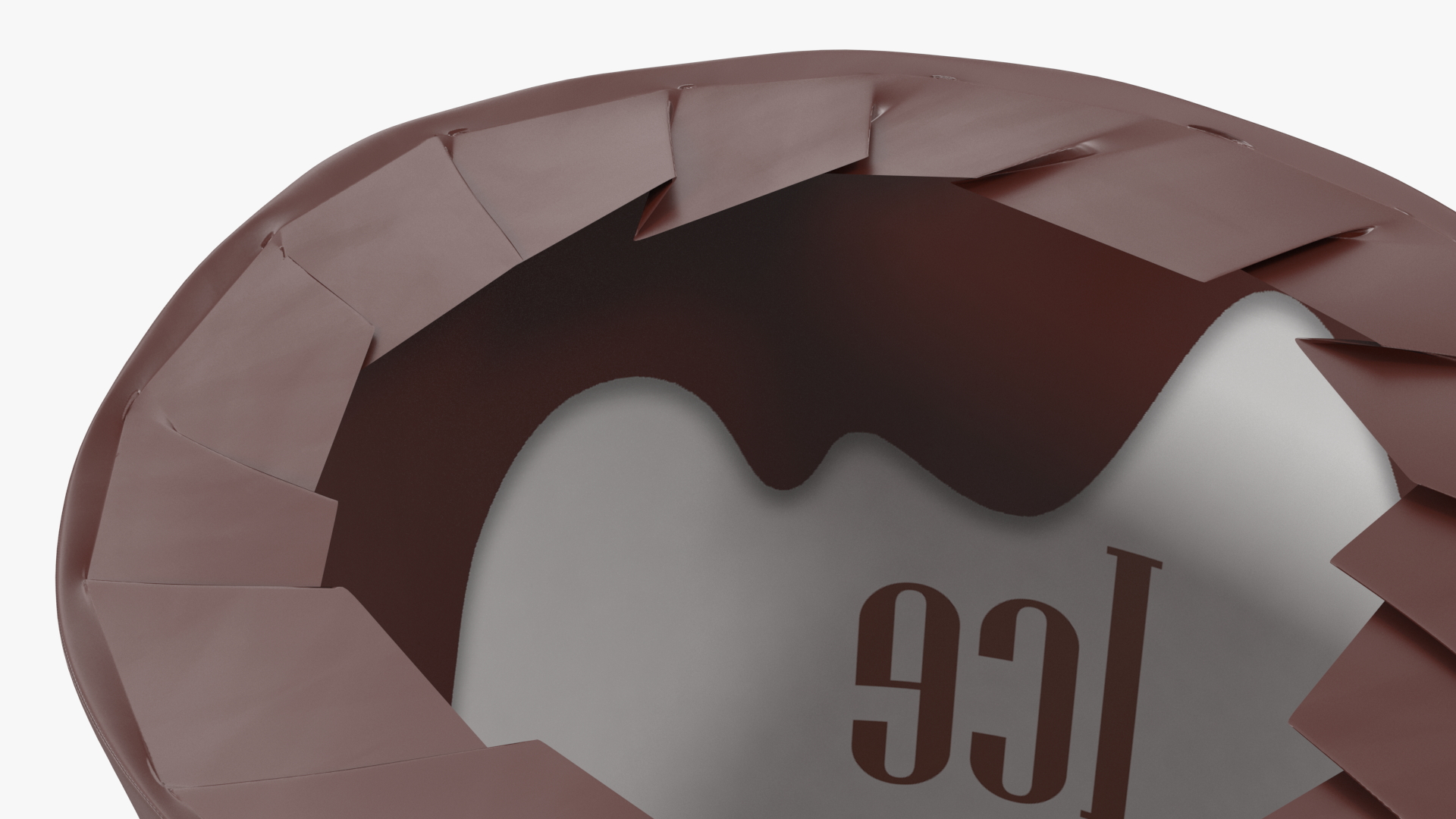 3D model Cone Ice Cream with Cap Mockup Chocolate