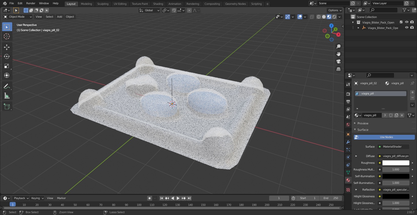 Viagra Blister Pack Open 3D model