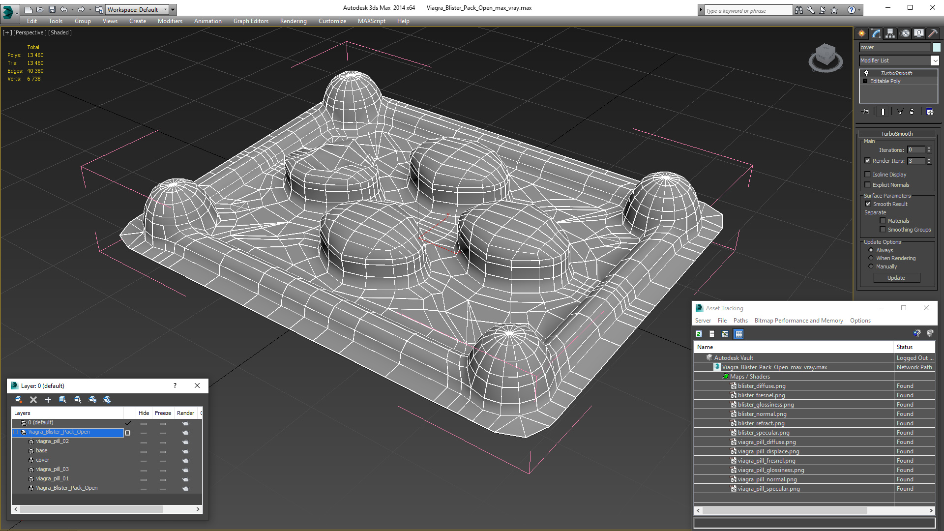 Viagra Blister Pack Open 3D model