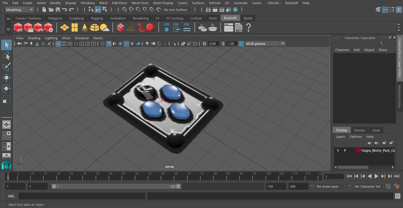 Viagra Blister Pack Open 3D model