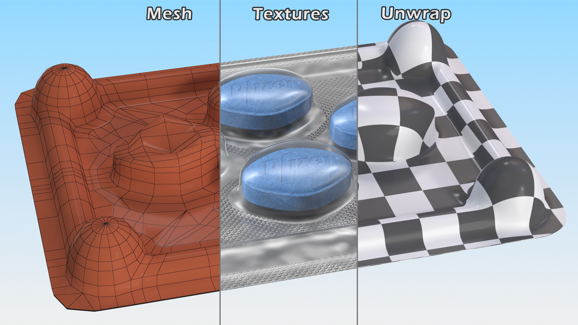 Viagra Blister Pack Open 3D model
