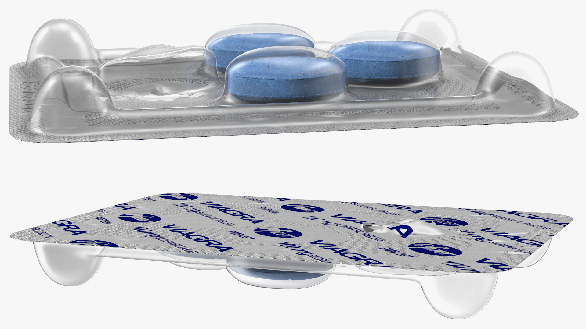 Viagra Blister Pack Open 3D model