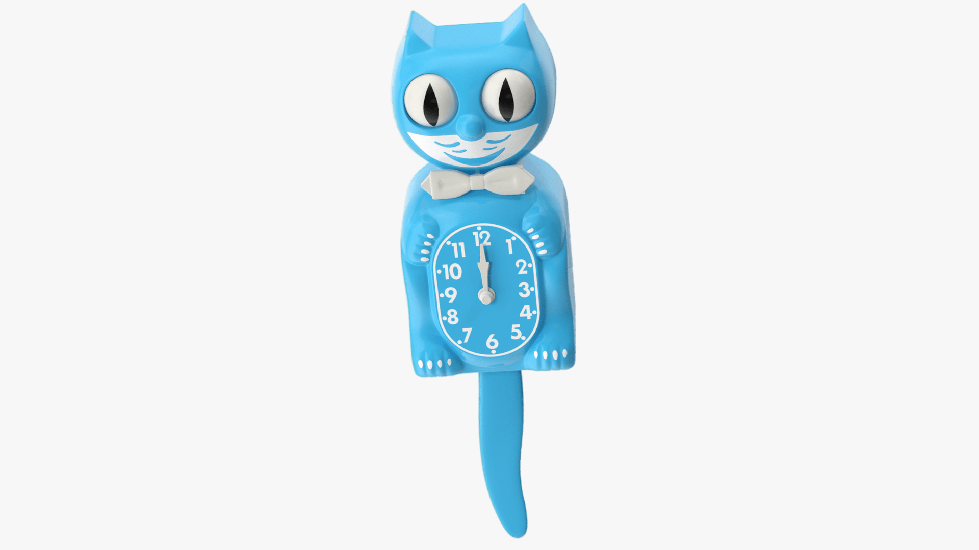 3D Vintage Wall Clock Blue Cat Rigged for Maya model