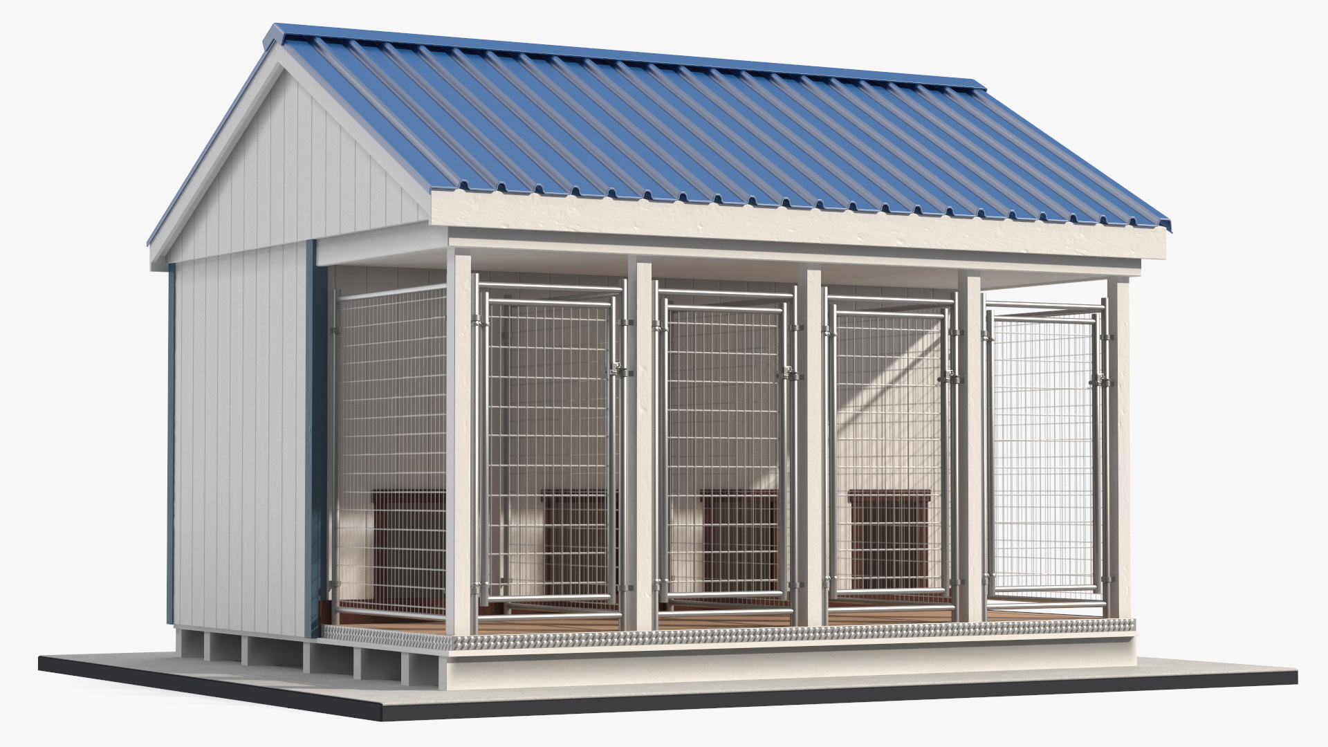 4-Dog Outdoor Kennel with Run 3D model