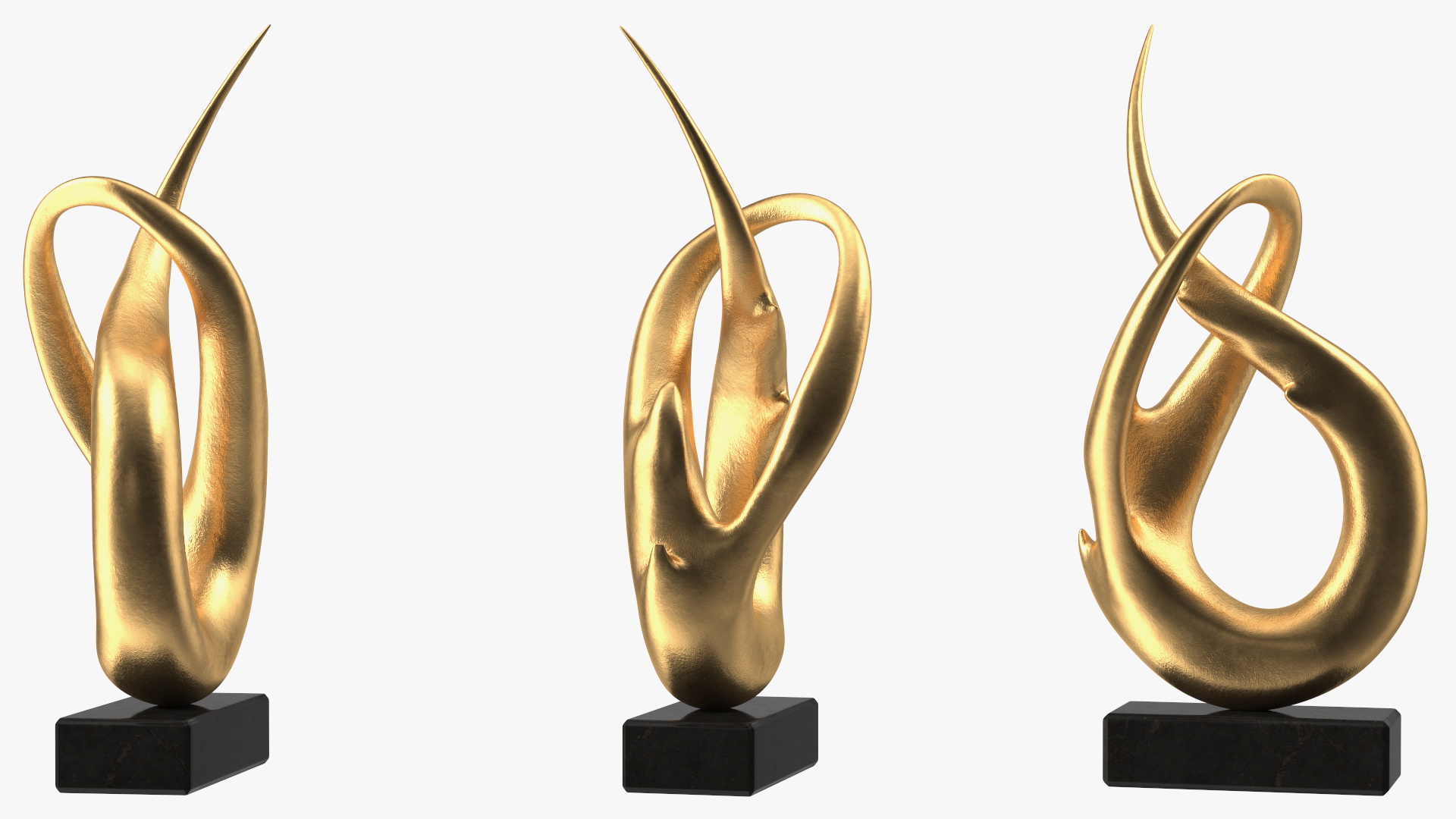 3D Golden Abstract Modern Sculpture Home Decoration model