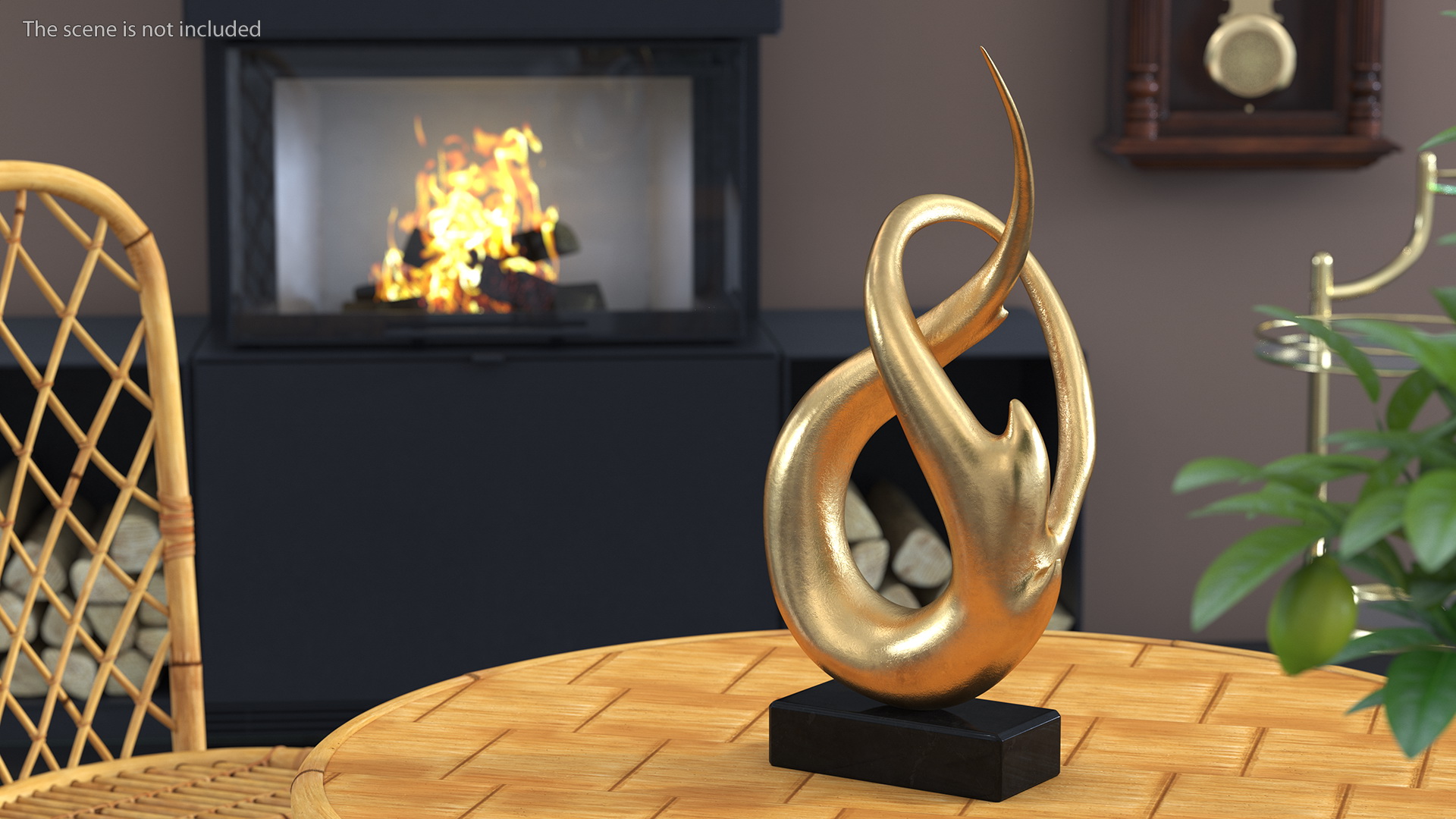 3D Golden Abstract Modern Sculpture Home Decoration model