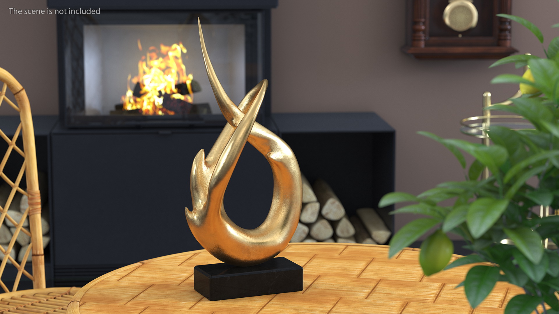 3D Golden Abstract Modern Sculpture Home Decoration model