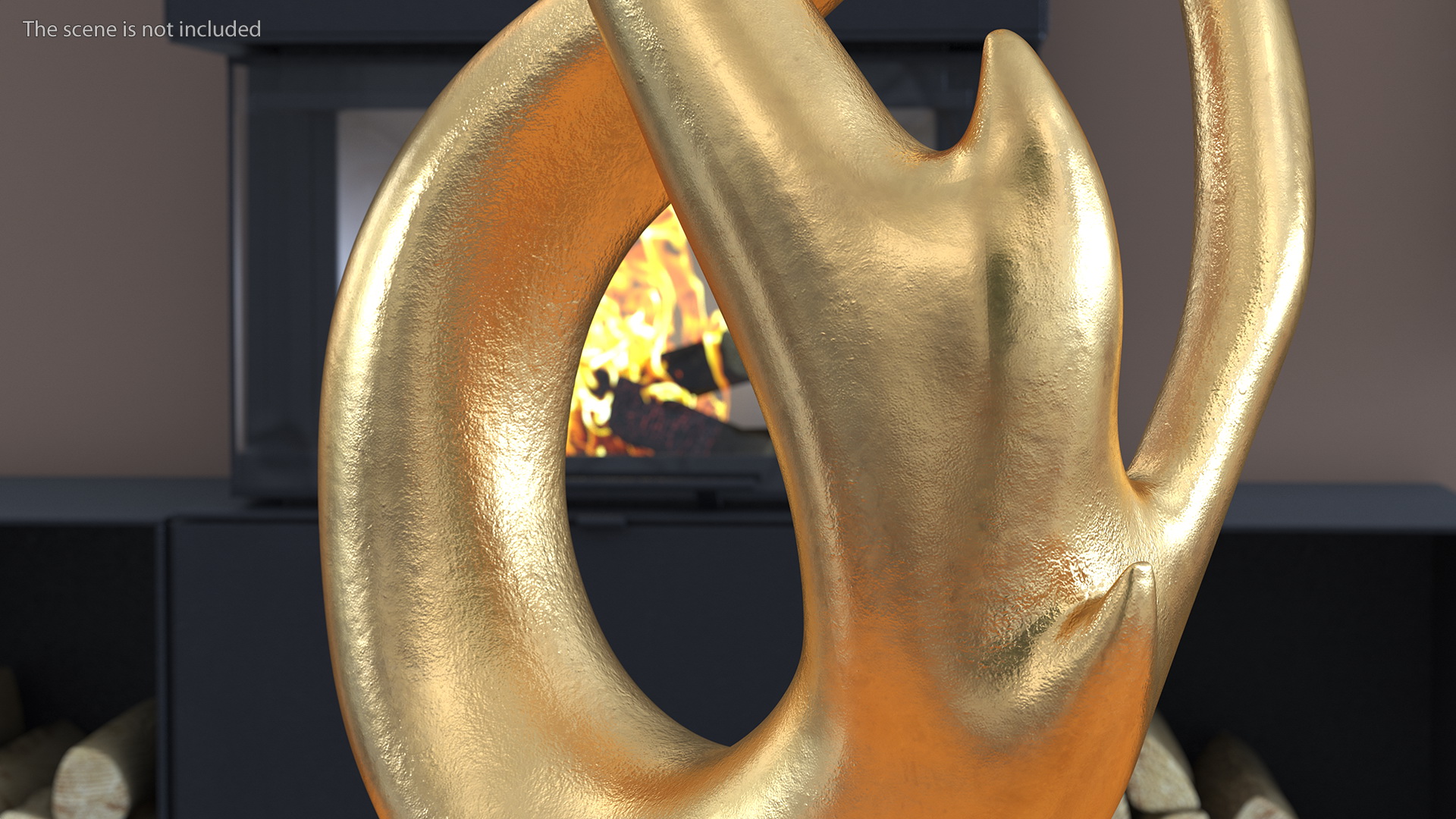 3D Golden Abstract Modern Sculpture Home Decoration model