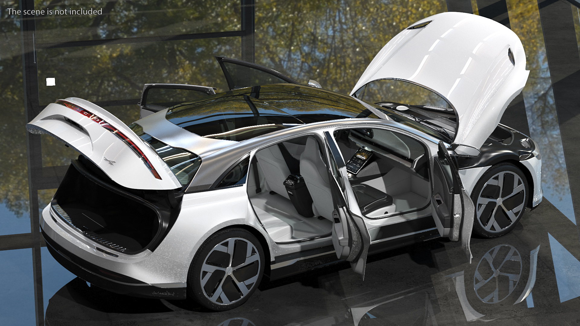 Electric Luxury Sedan Lucid Air Rigged for Maya 3D