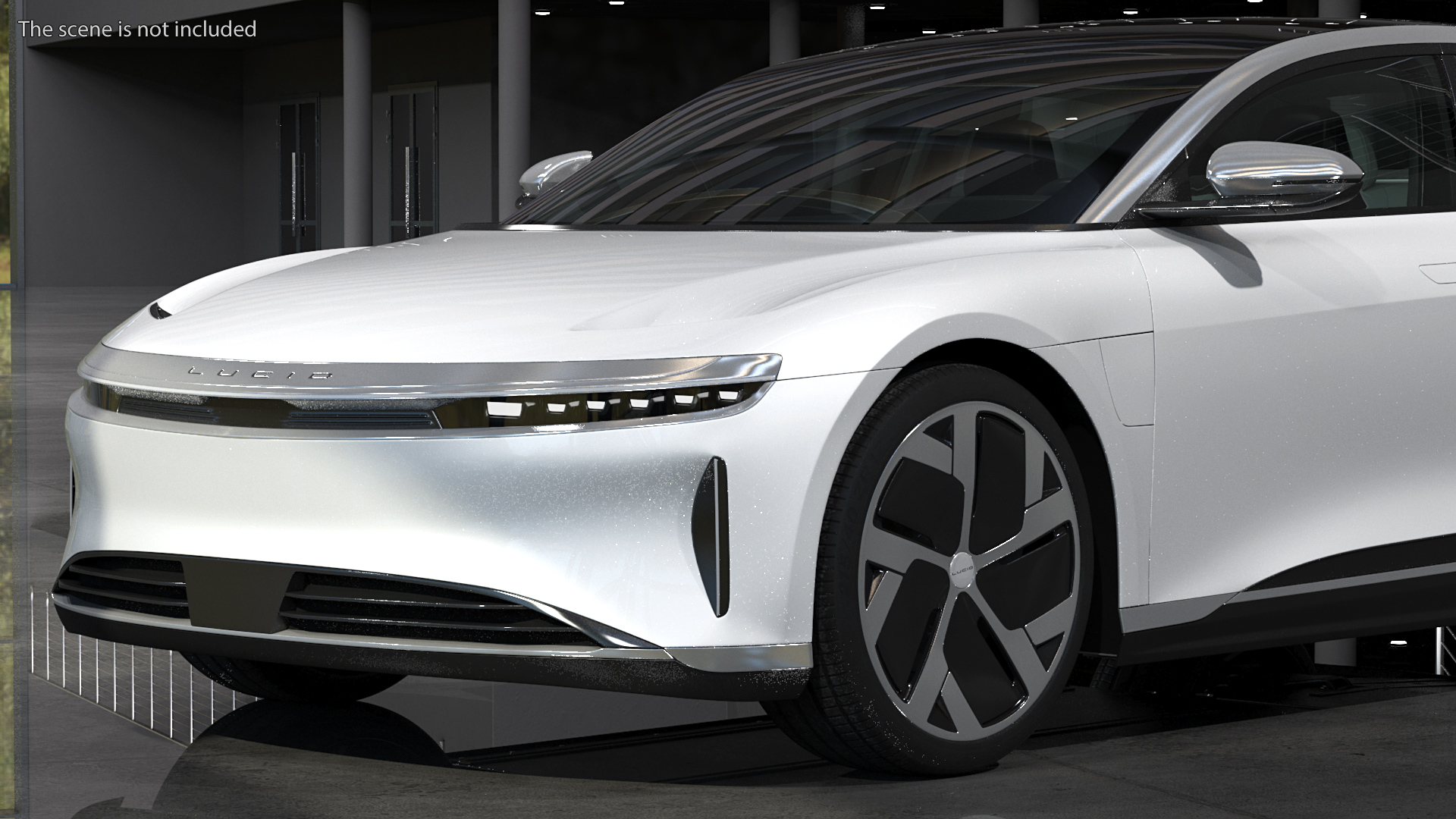 Electric Luxury Sedan Lucid Air Rigged for Maya 3D