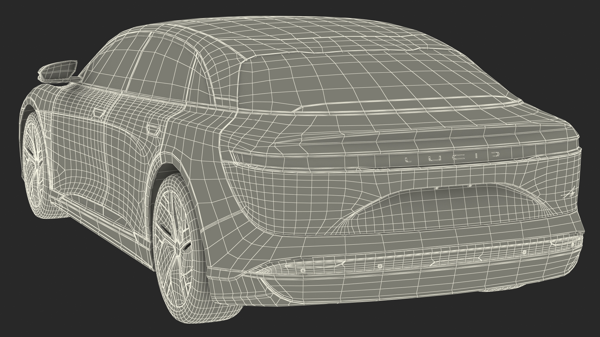 Electric Luxury Sedan Lucid Air Rigged for Maya 3D