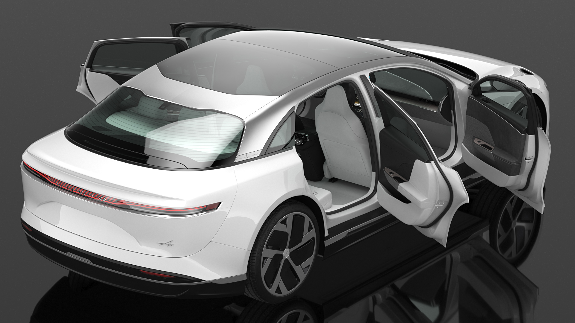 Electric Luxury Sedan Lucid Air Rigged for Maya 3D