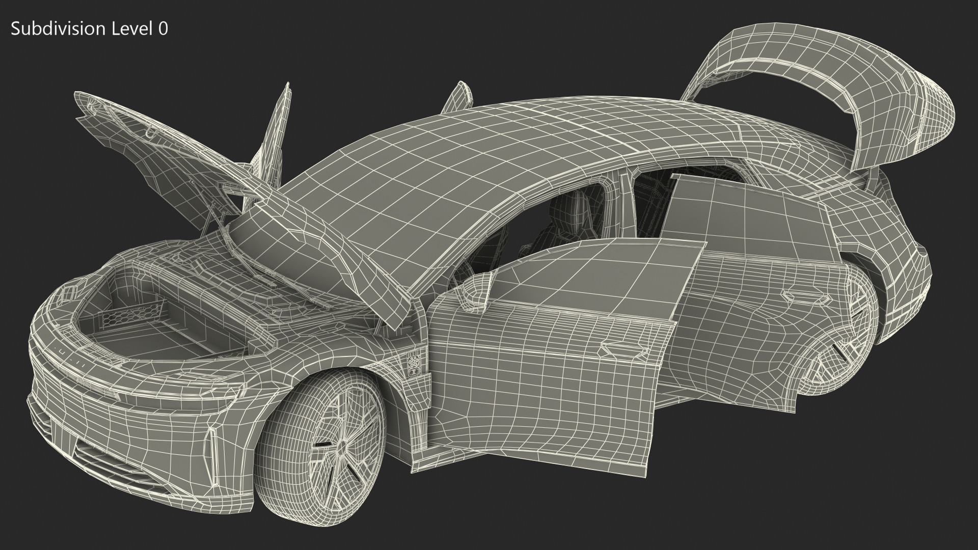 Electric Luxury Sedan Lucid Air Rigged for Maya 3D