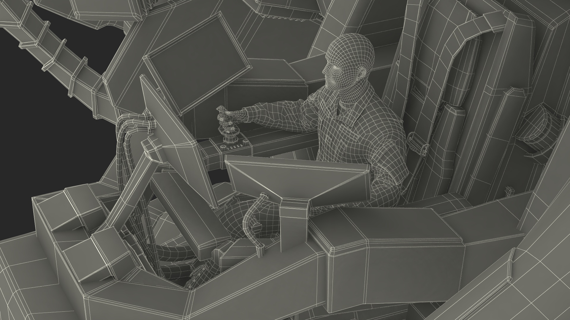 Giant Walking Robot Green Rigged 3D