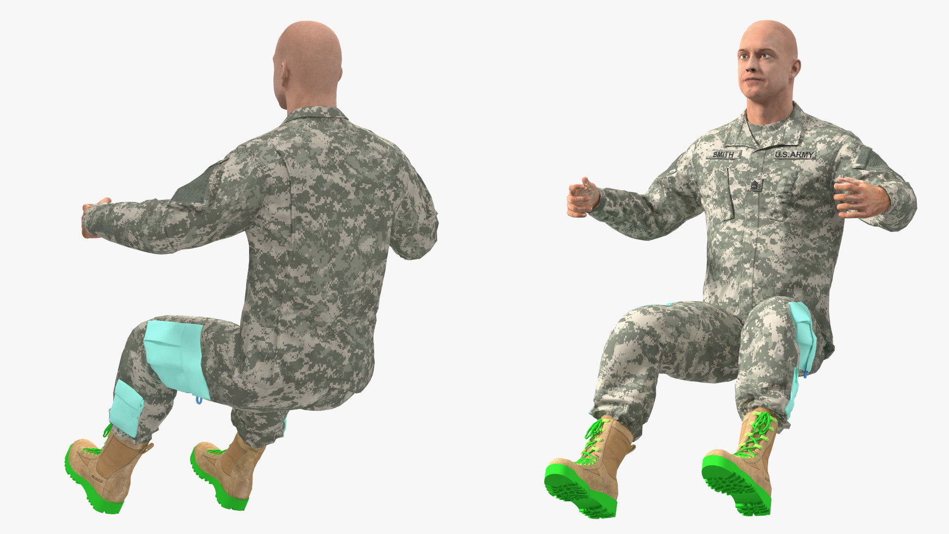 Giant Walking Robot Green Rigged 3D