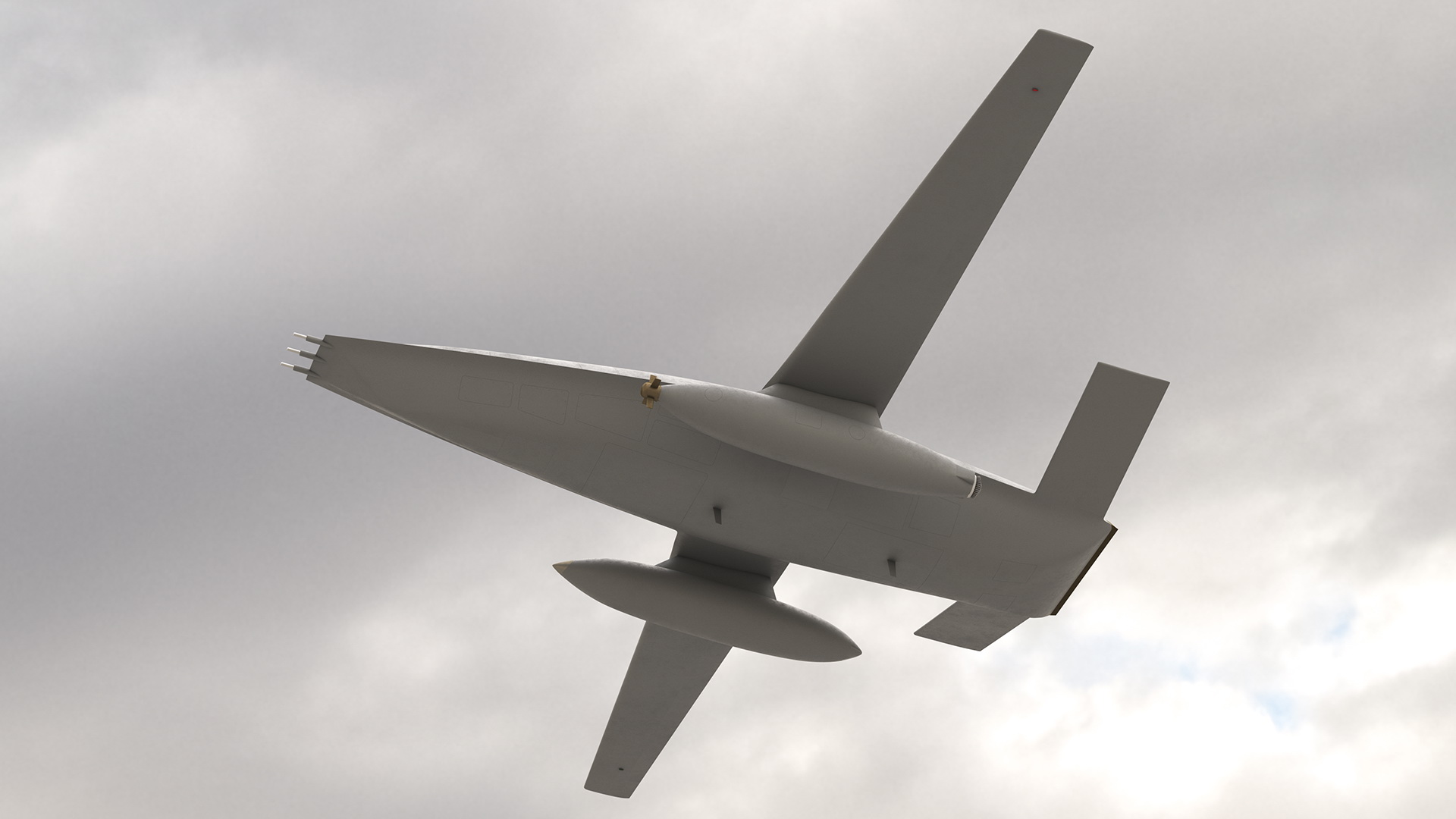 Aerial Refueling Drone Rigged 3D model