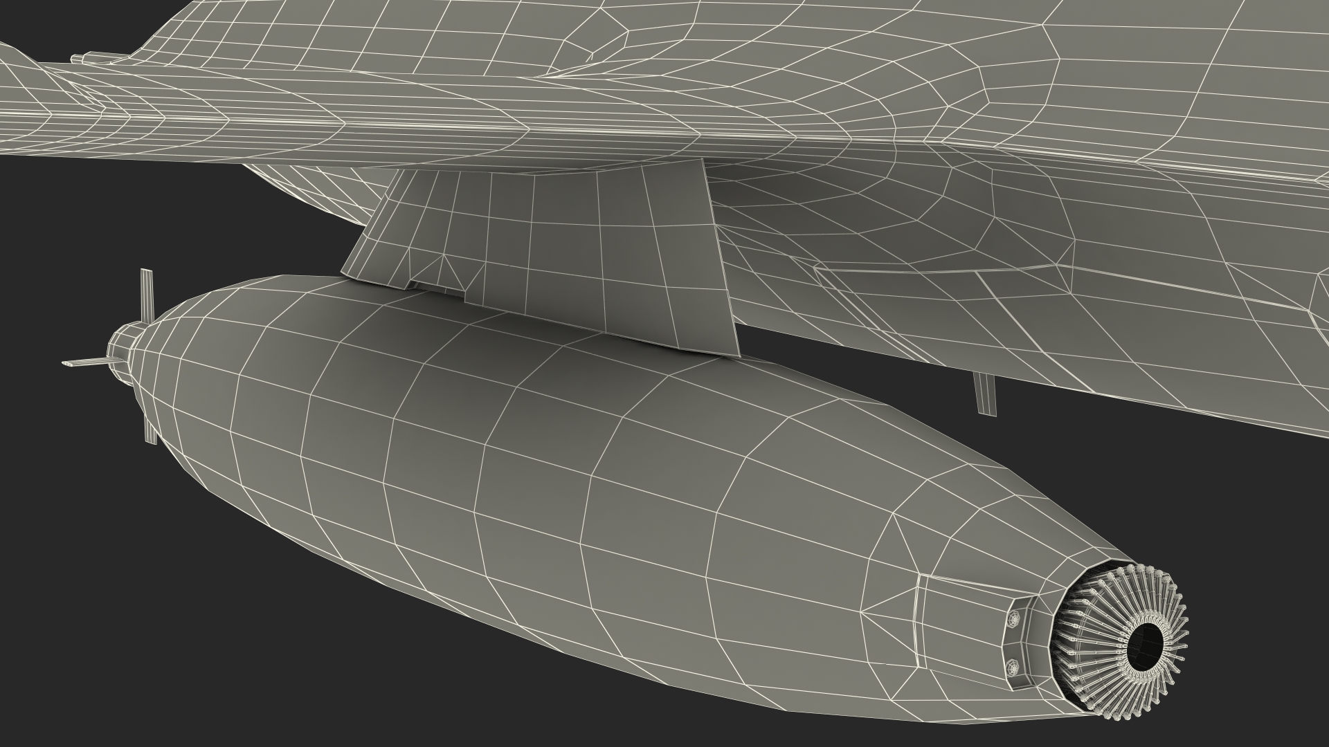Aerial Refueling Drone Rigged 3D model