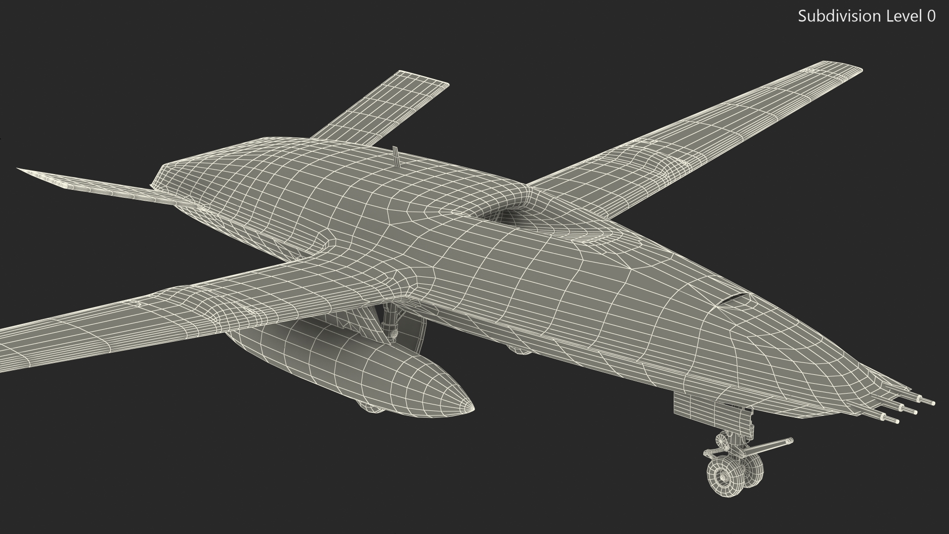 Aerial Refueling Drone Rigged 3D model