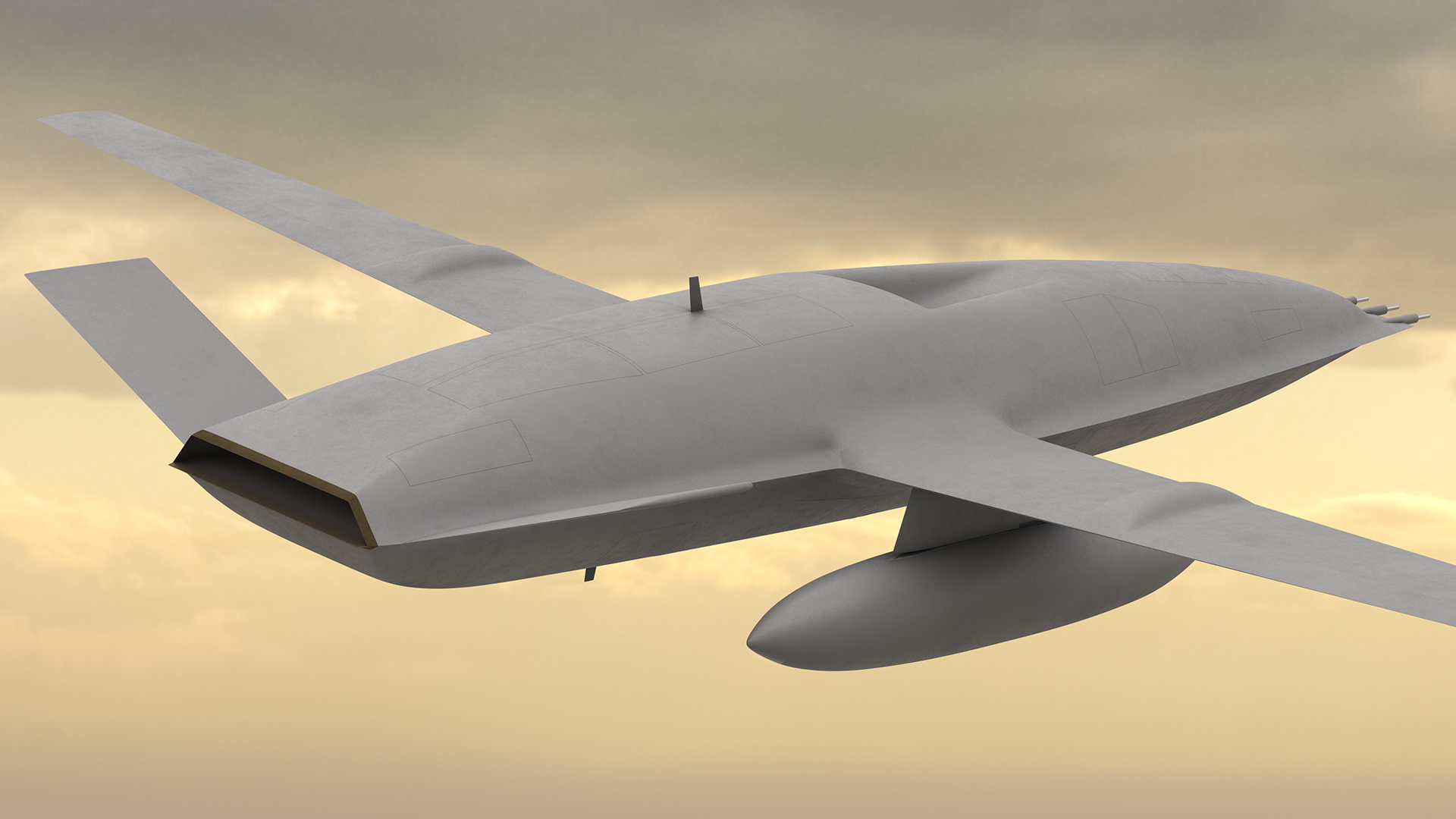 Aerial Refueling Drone Rigged 3D model