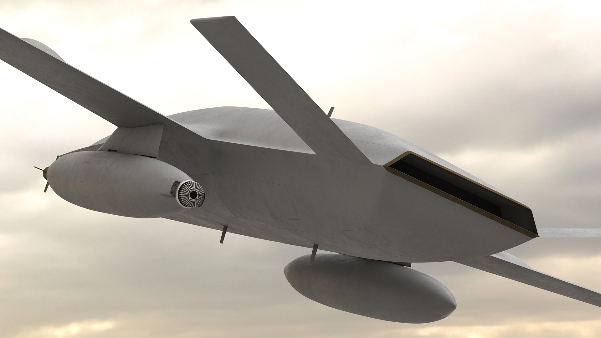 Aerial Refueling Drone Rigged 3D model