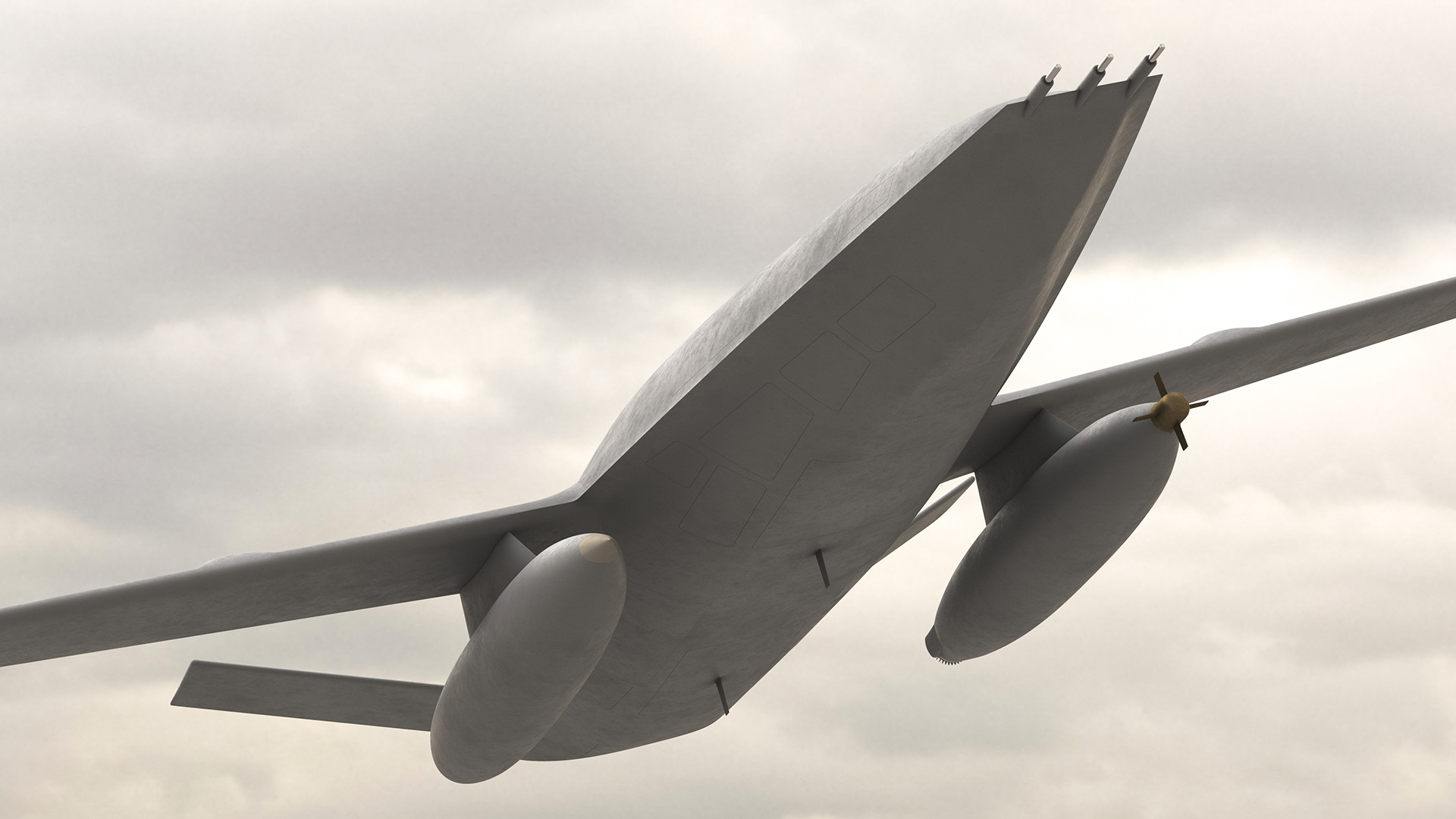 Aerial Refueling Drone Rigged 3D model