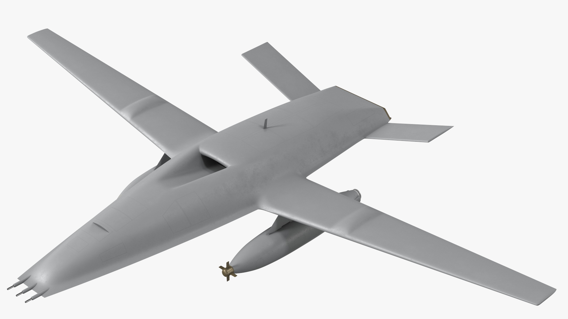 Aerial Refueling Drone Rigged 3D model