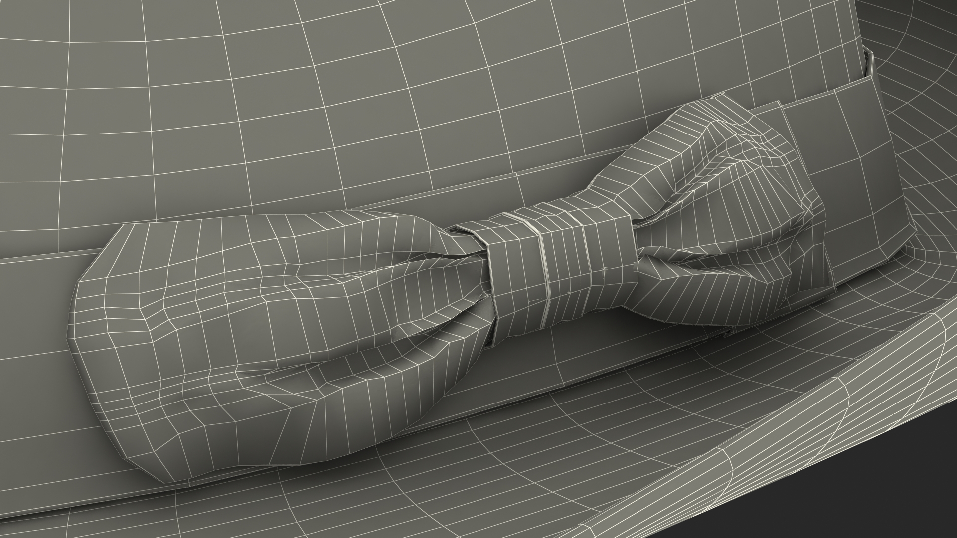 Grey Hat with Bow 3D