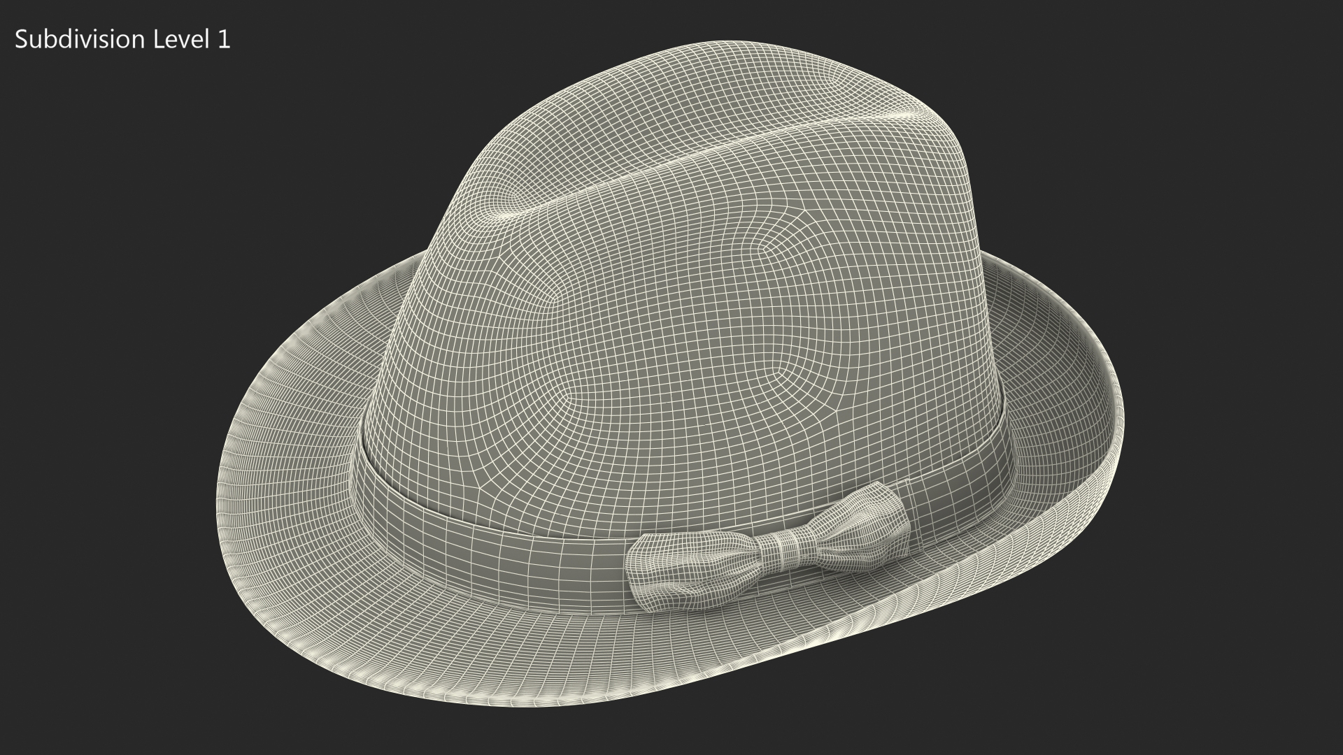 Grey Hat with Bow 3D