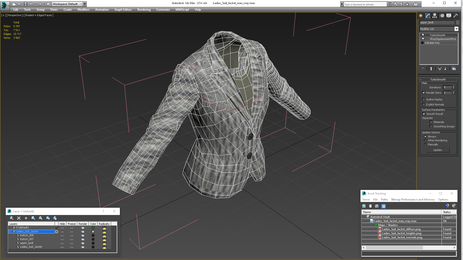 3D Ladies Suit Jacket model