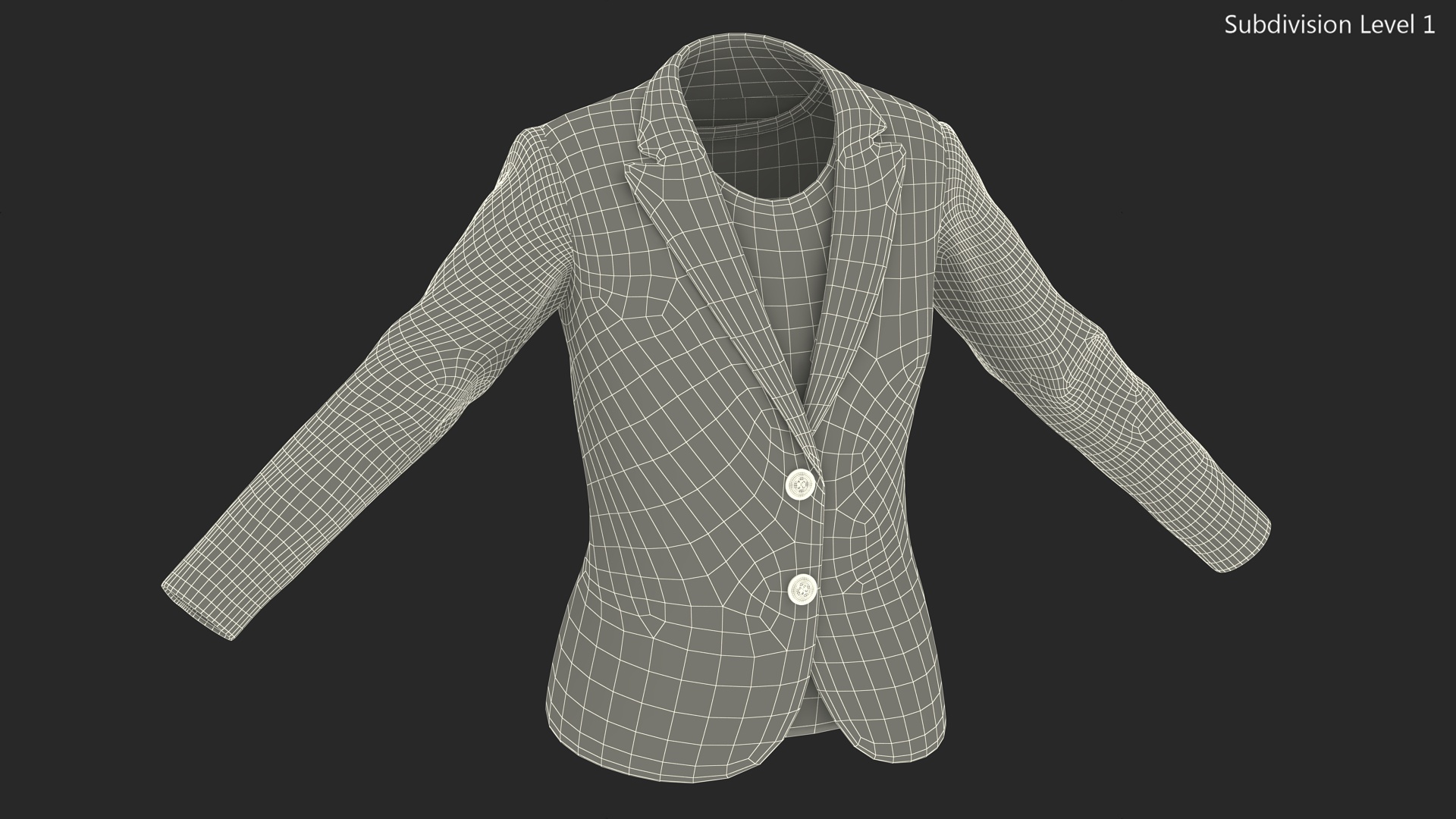 3D Ladies Suit Jacket model