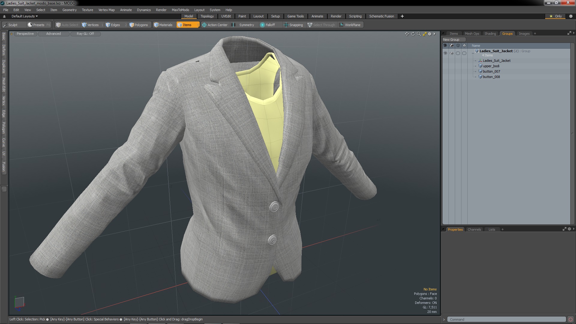3D Ladies Suit Jacket model