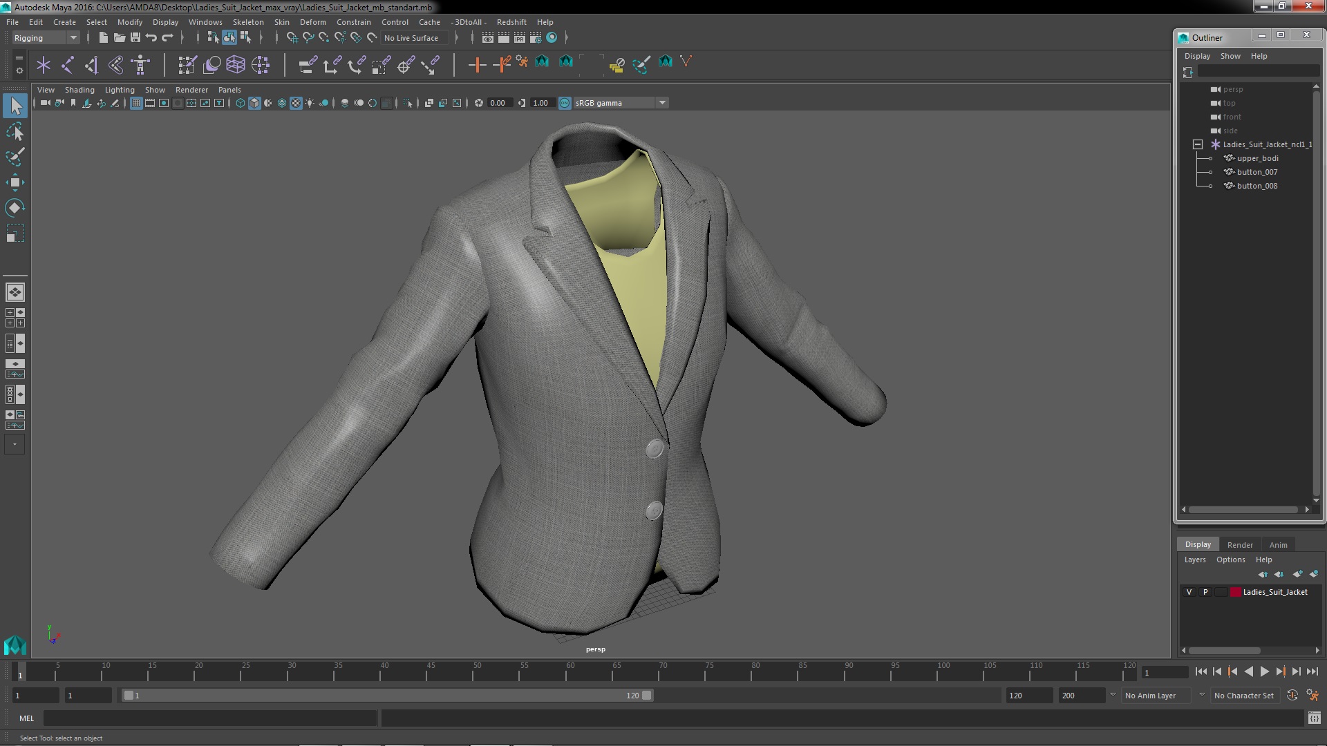 3D Ladies Suit Jacket model