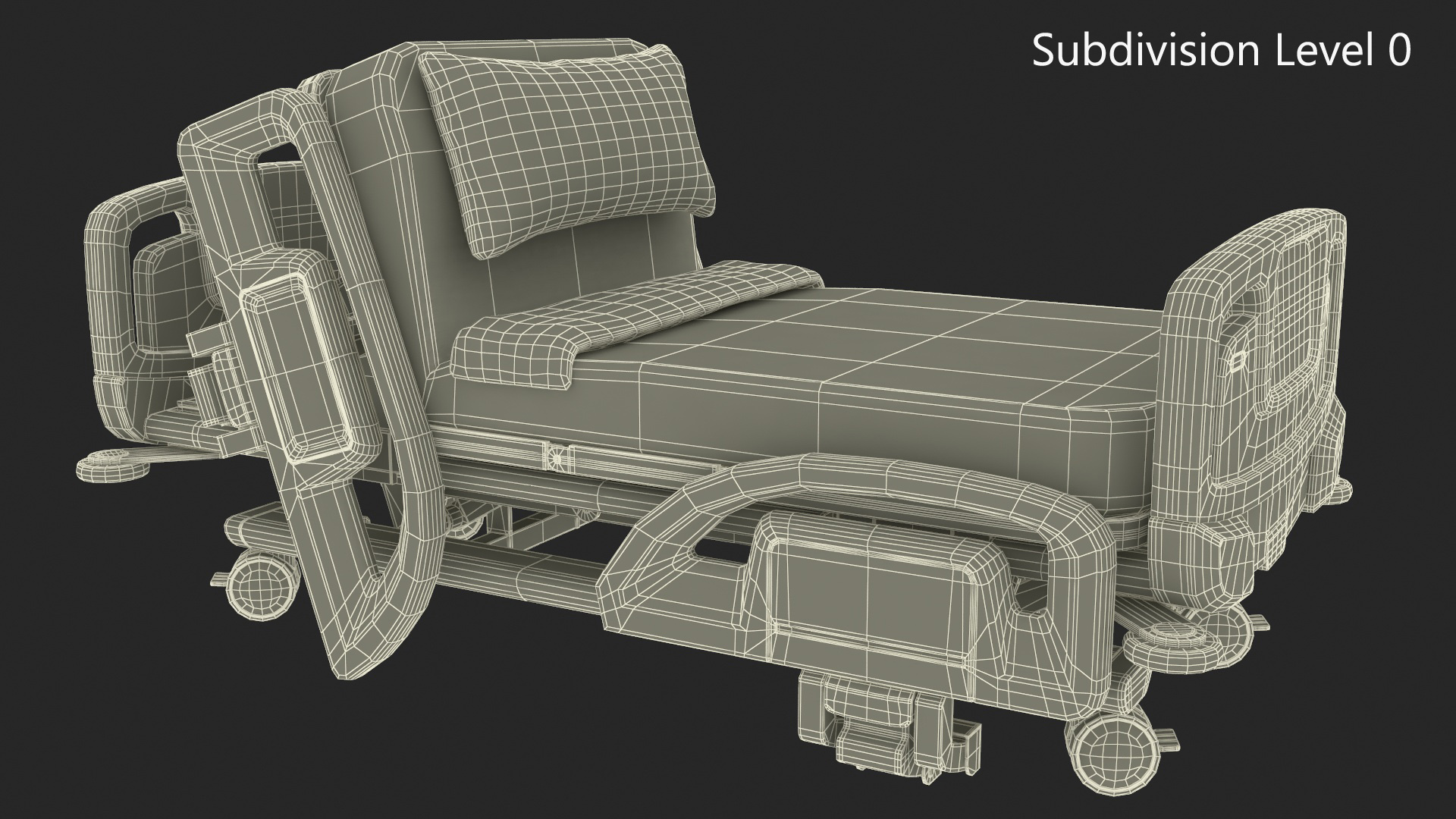 3D model Smart Hospital Bed Sitting Position