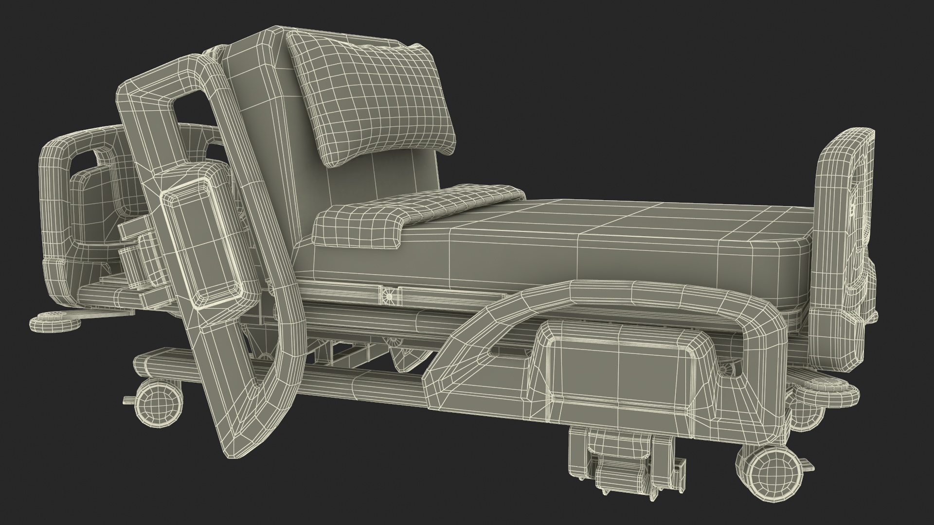 3D model Smart Hospital Bed Sitting Position