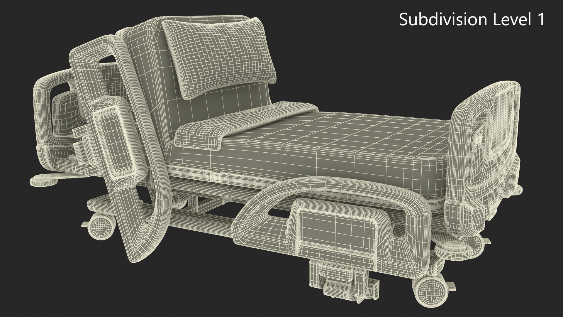 3D model Smart Hospital Bed Sitting Position