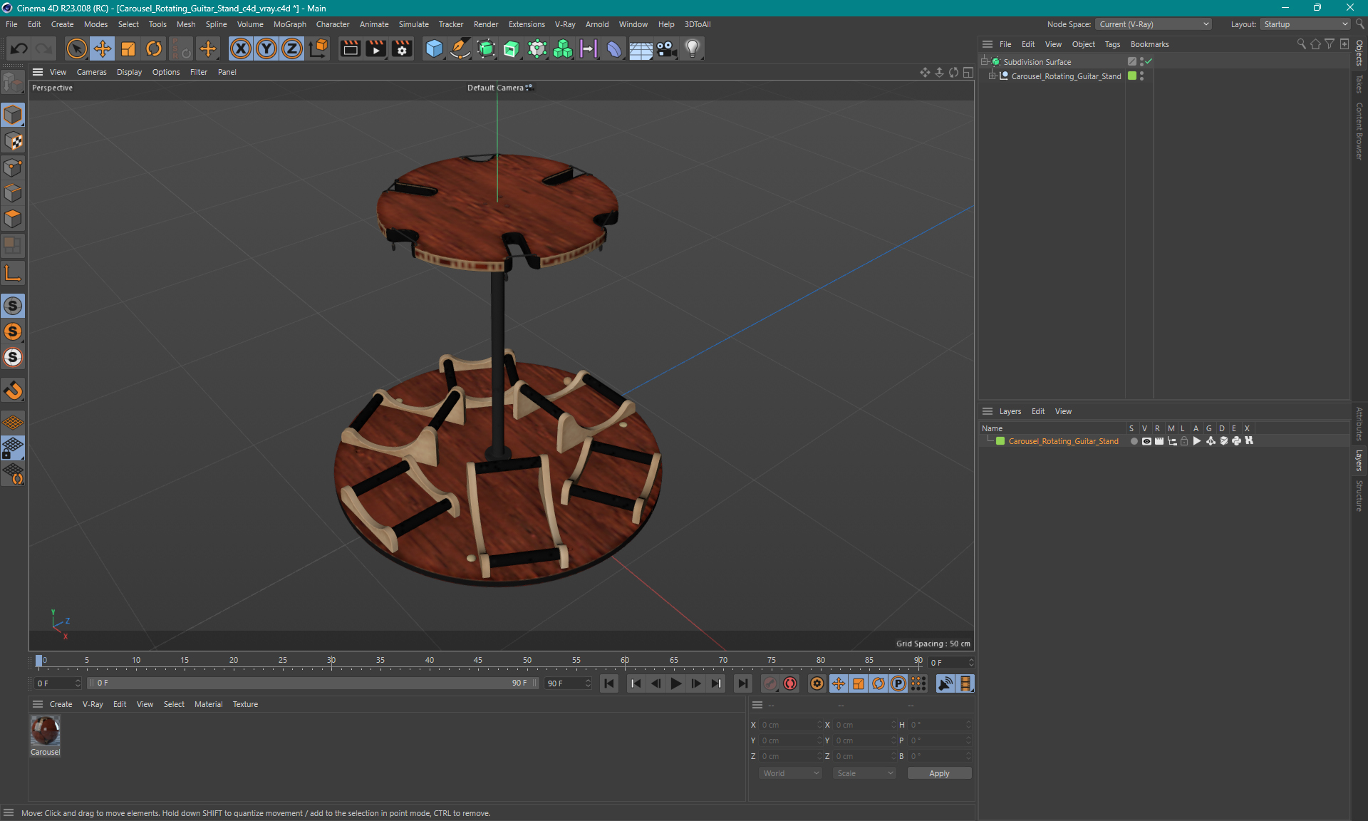 3D model Carousel Rotating Guitar Stand